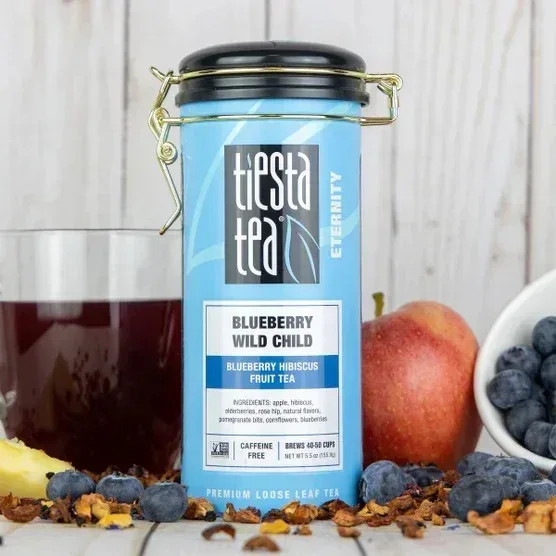 Tiesta Tea Blueberry Wild Child Herbal Loose Leaf Tea Bundle, Two 1 lb. Bags & 5.5 oz Tin - Image 3