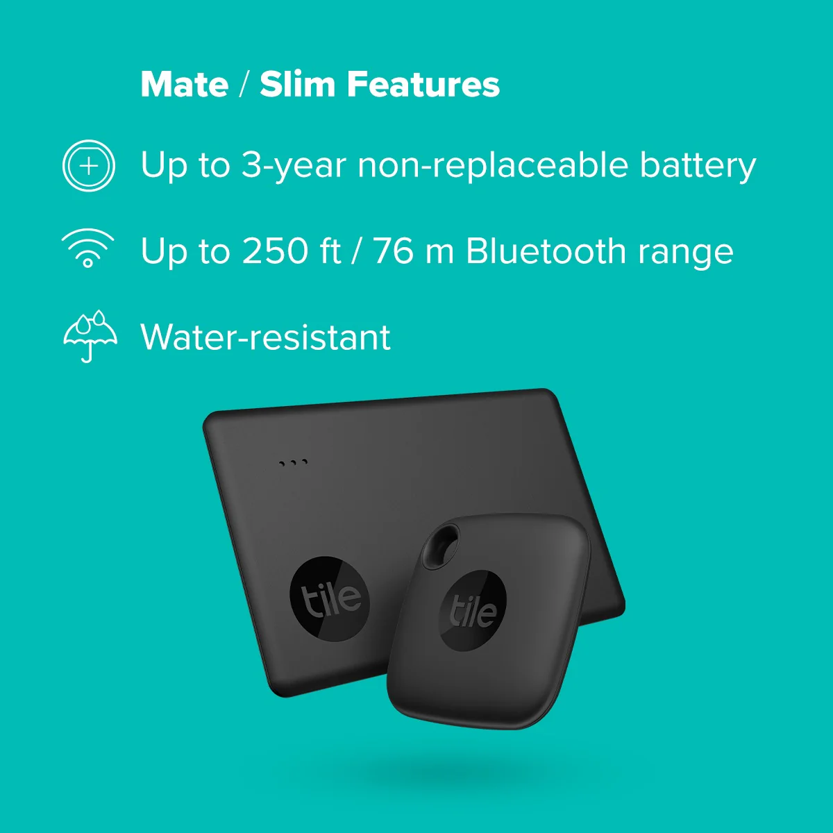Tile Starter Pack (2022) 2-Pack (Mate/Slim). Bluetooth Tracker, Item Locator & Finder for Keys, Wallets & More; Easily Find All Your Things. - Image 7