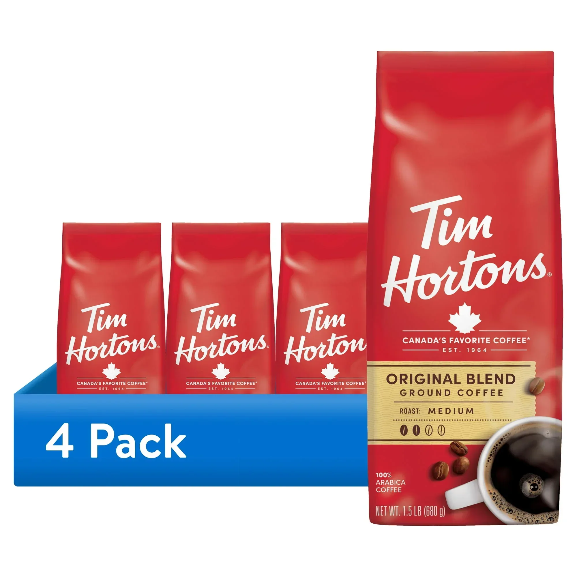 Tim Hortons 100% Arabica Original Blend Medium Roast Ground Coffee, 24 Oz, Bag - Image 8