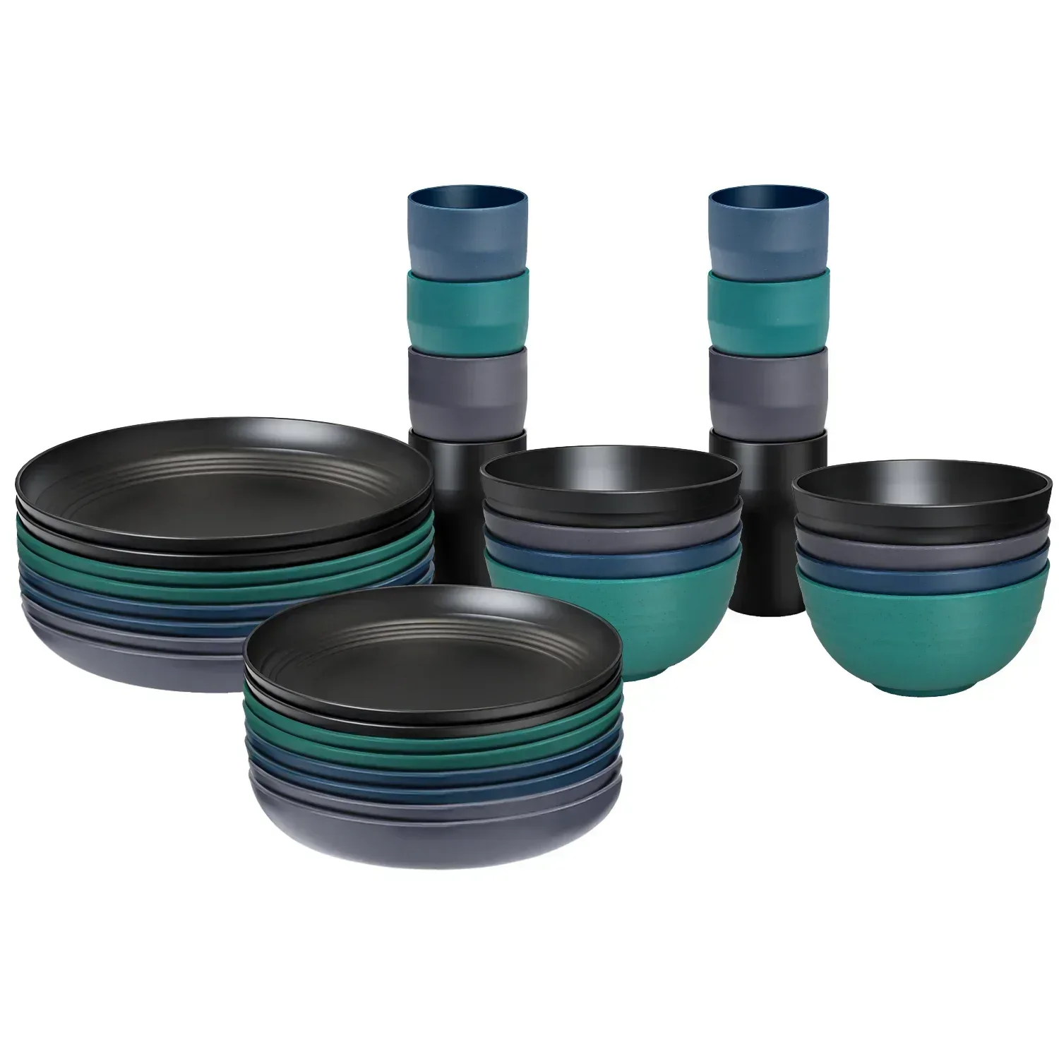 TINANA Wheat Straw Dinnerware Sets, Service for 8, 32 PCS Unbreakable Dinnerware,Microwave Dishwasher Safe - Image 12