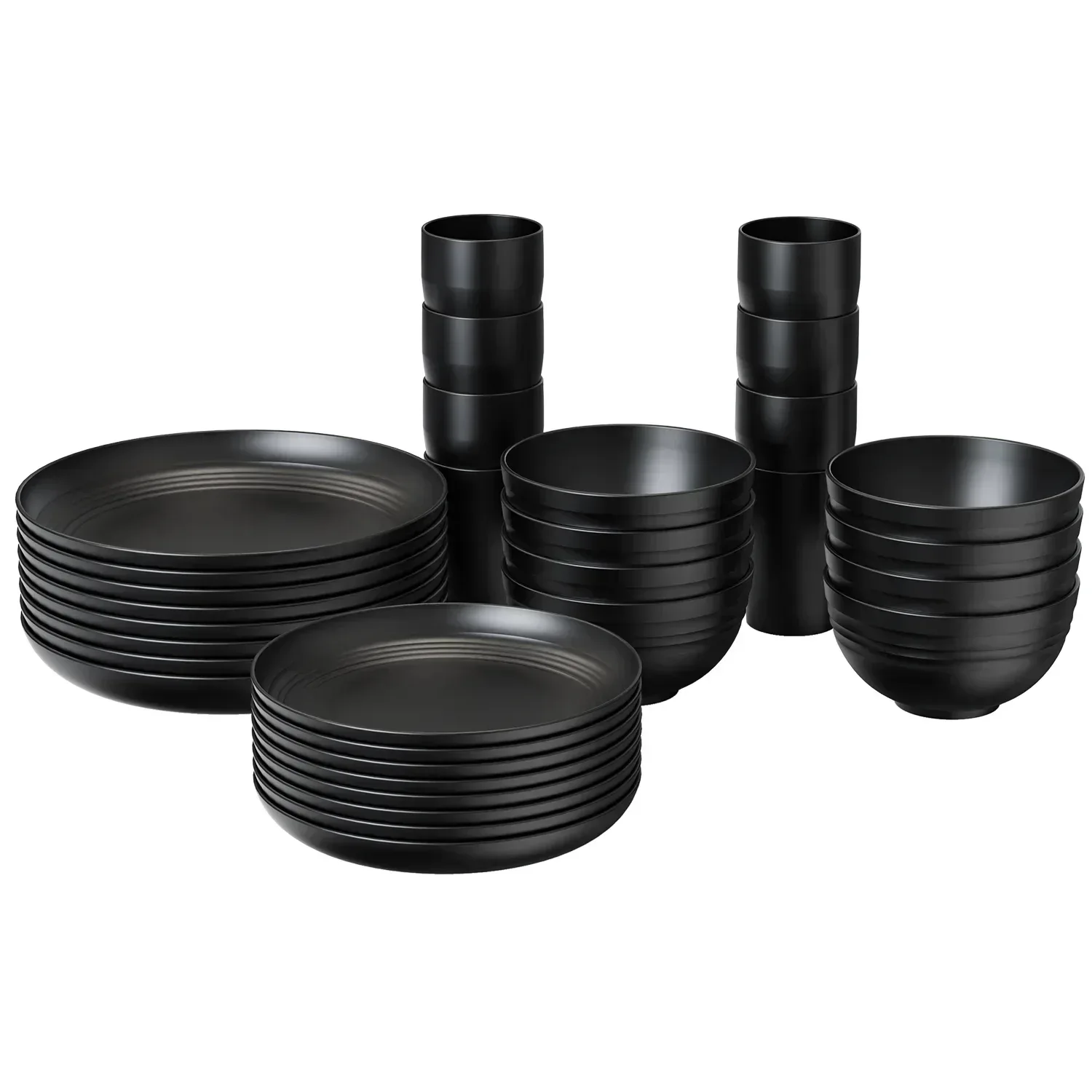 TINANA Wheat Straw Dinnerware Sets, Service for 8, 32 PCS Unbreakable Dinnerware,Microwave Dishwasher Safe - Image 3