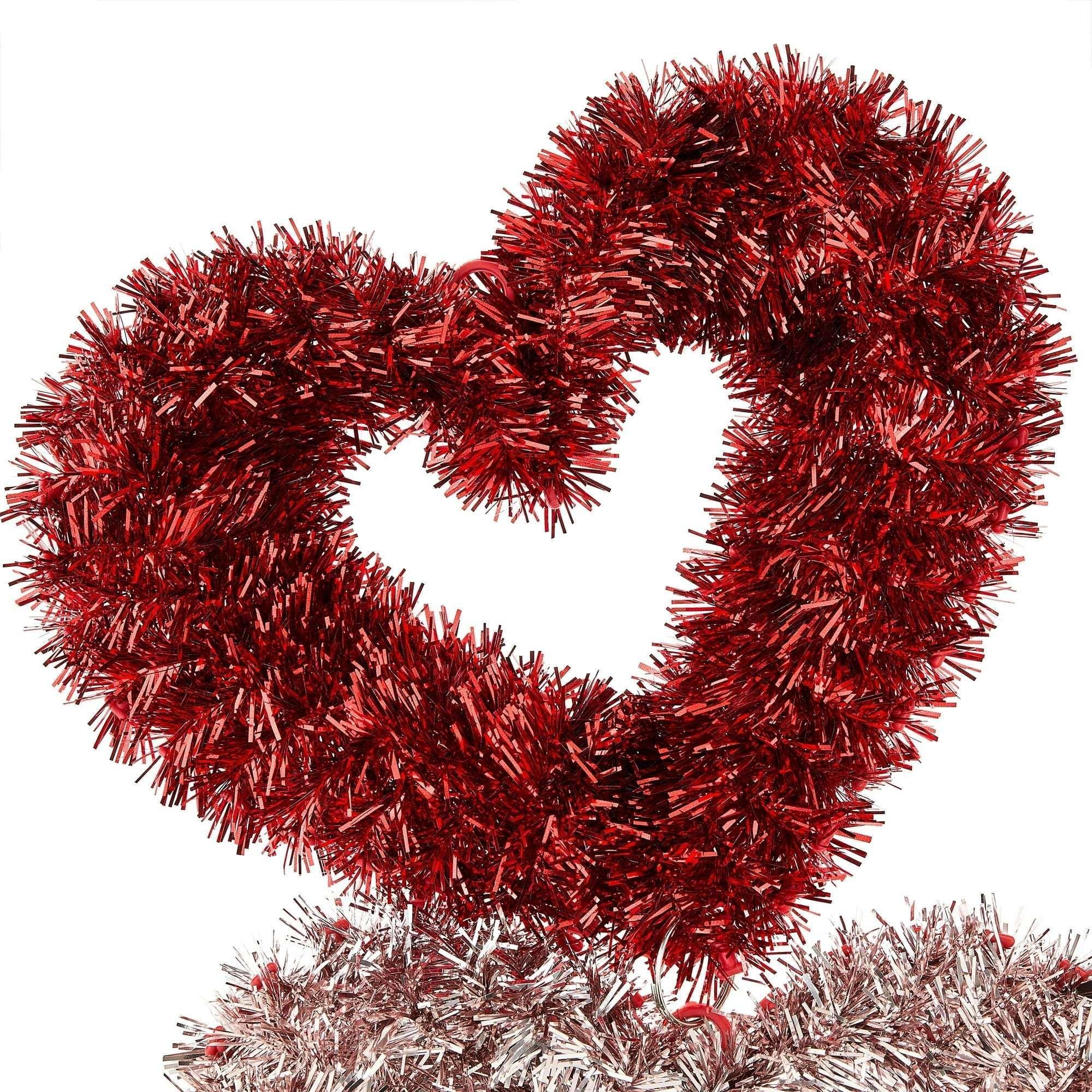 Tinsel Hearts Hanging Decoration, Red and Pink, 19", Valentine's Day by Way To Celebrate - Image 2