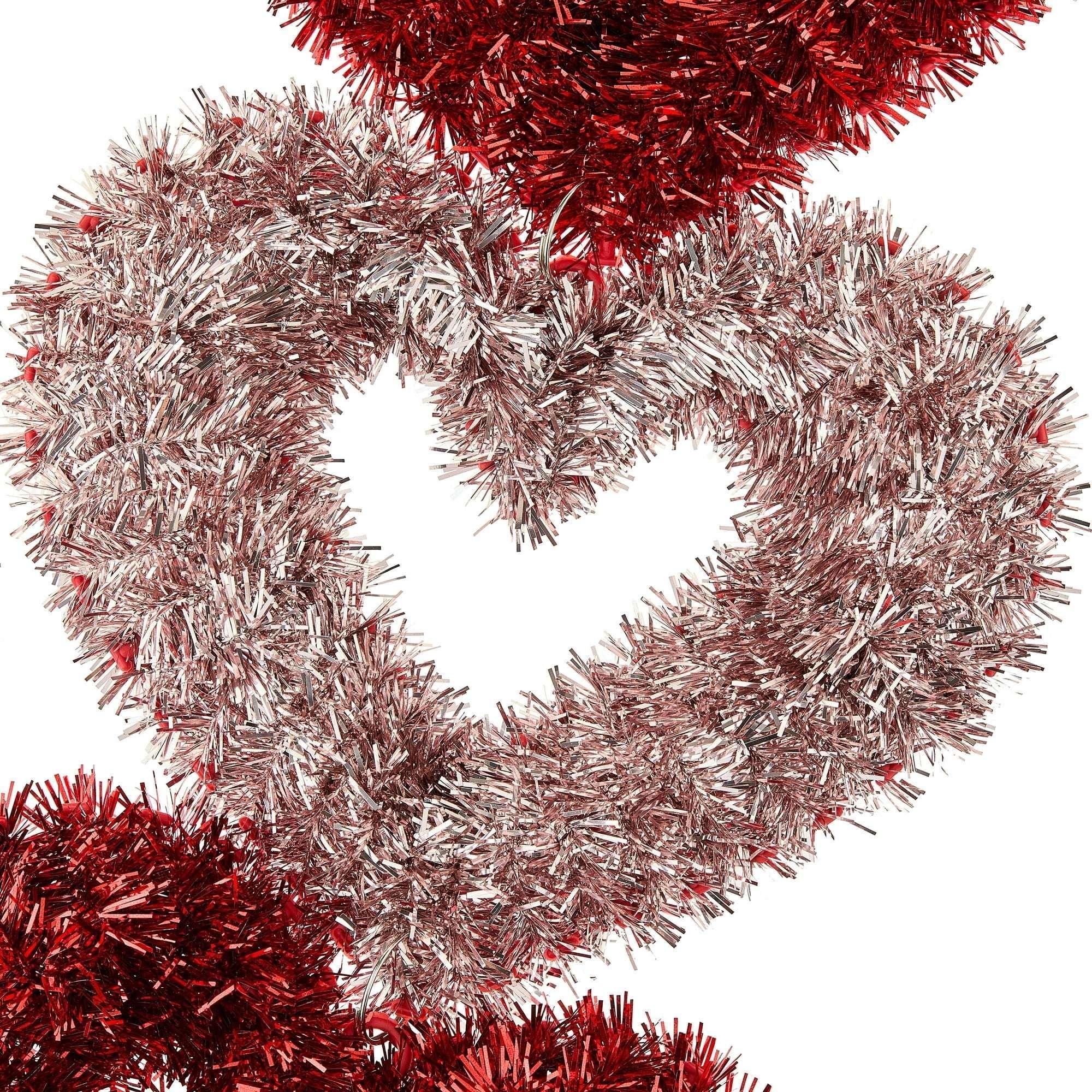 Tinsel Hearts Hanging Decoration, Red and Pink, 19", Valentine's Day by Way To Celebrate - Image 3