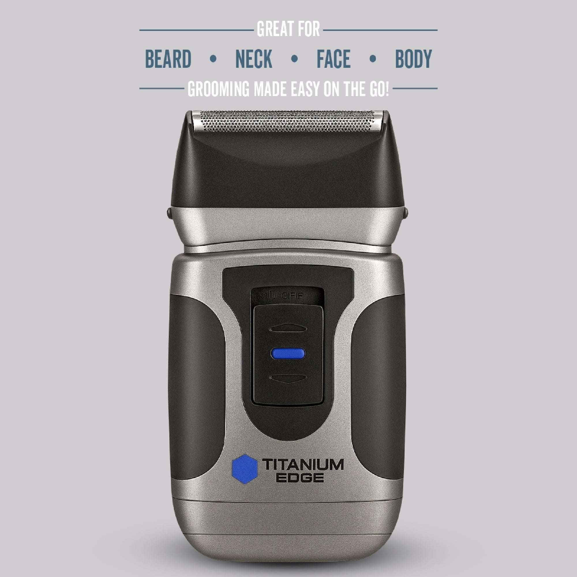 Titanium Edge Beard & Body Compact Shaver – Men’s Electric Groomer for Face, Neck & Body – Pop-Up Trimmer, Titanium Blade, Hypoallergenic, Travel Ready - Image 2