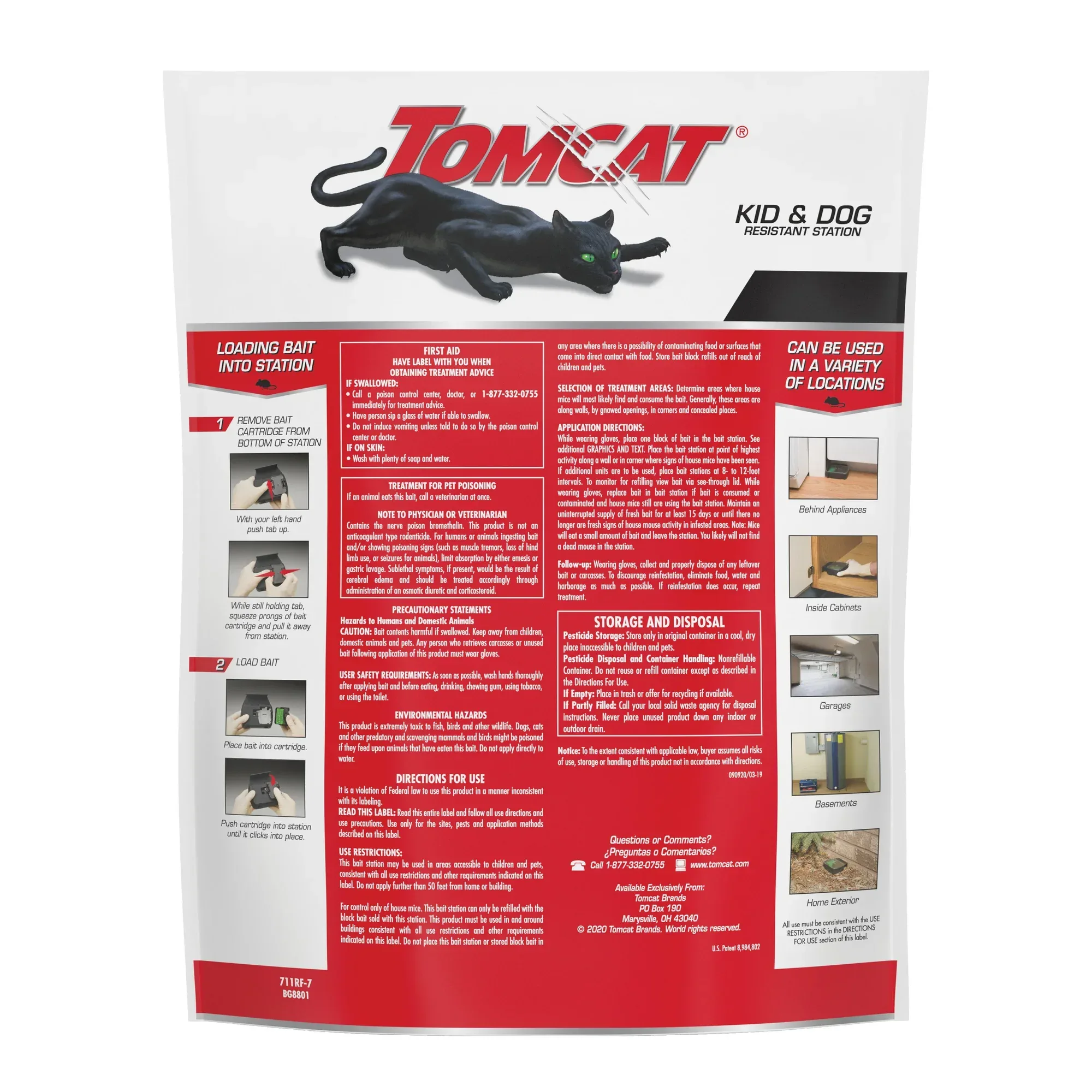 Tomcat Mouse Killer, Child and Dog Resistant, Refillable Station - Includes 16 Bait Blocks - Image 2