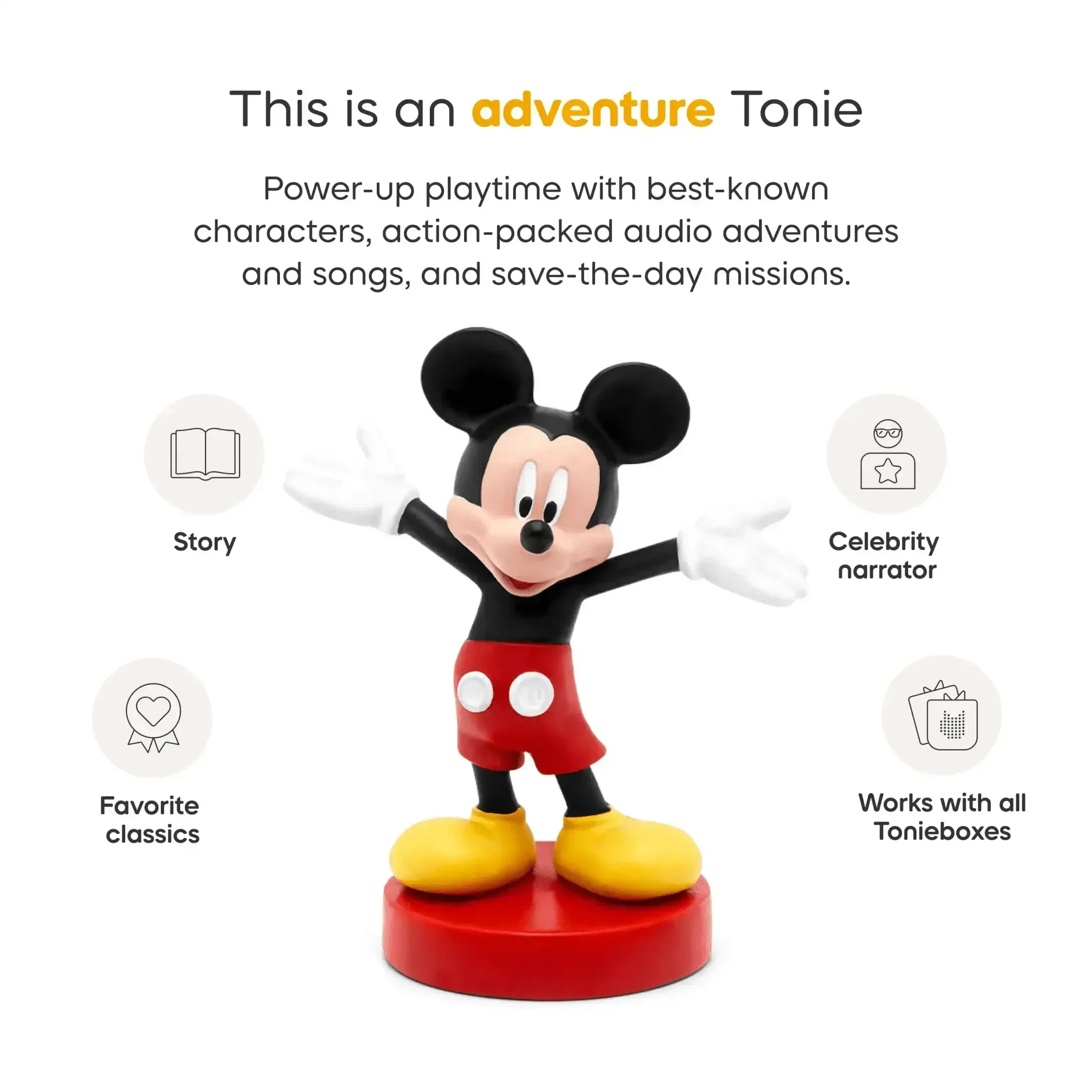 tonies Mickey Mouse Audio Play Figurine for Toniebox, Small, Multicolor, Plastic Set - Image 4