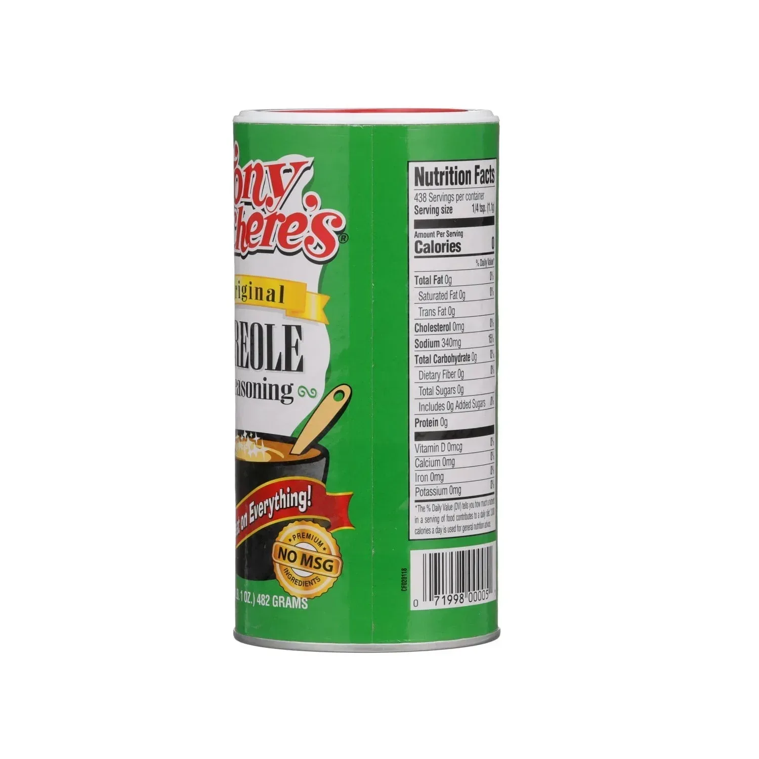 Tony Chachere's, Cajun, Creole, Original Seasoning, 17 oz, Shelf Stable, Nut Free, No MSG - Image 4