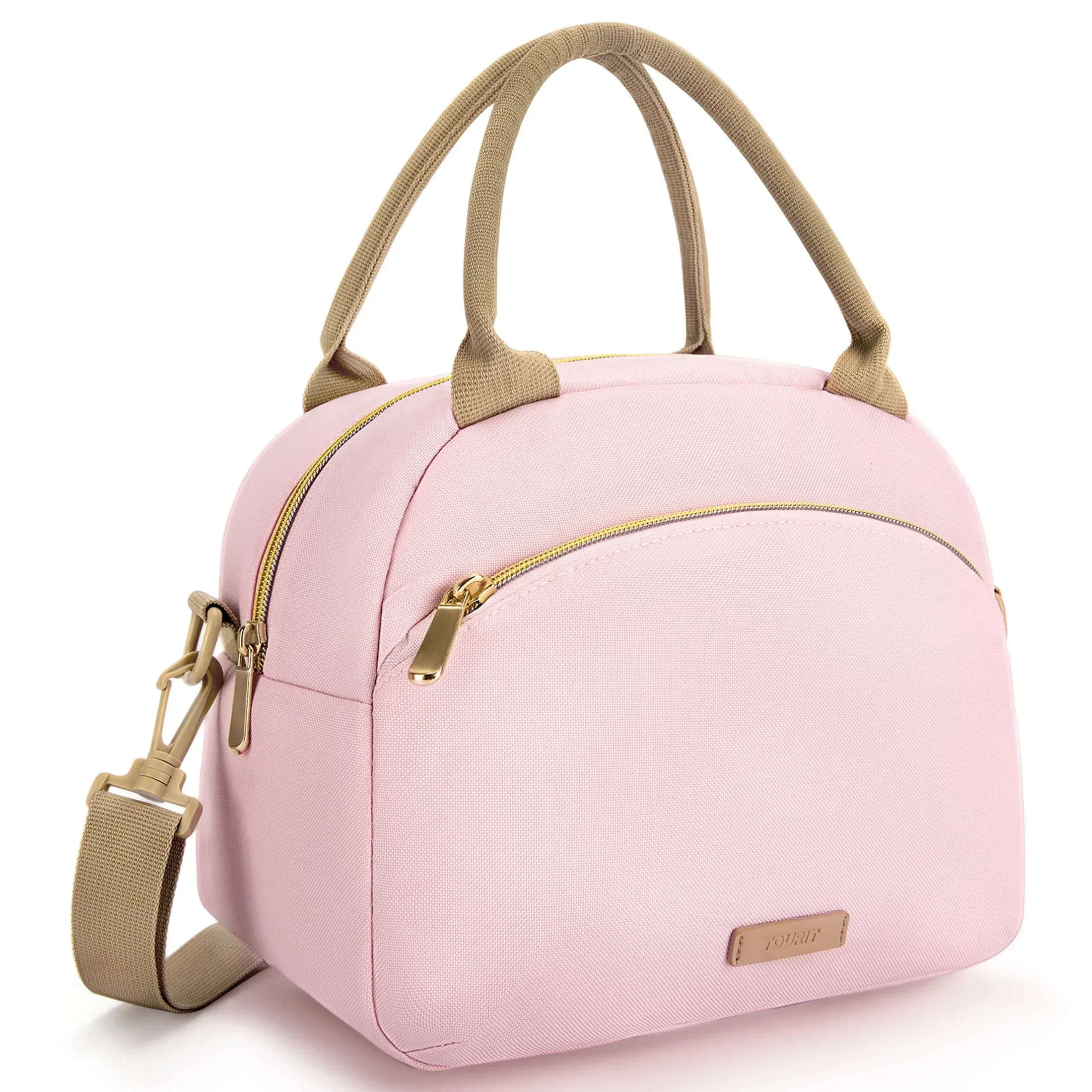 TOURIT Insulated Lunch Box Reusable Lunch Tote Bag, Soft Thermal Cooler Bag Food Container with Adjustable Shoulder Strap for Women Men, Work School Picnic Beach, Cream - Image 8