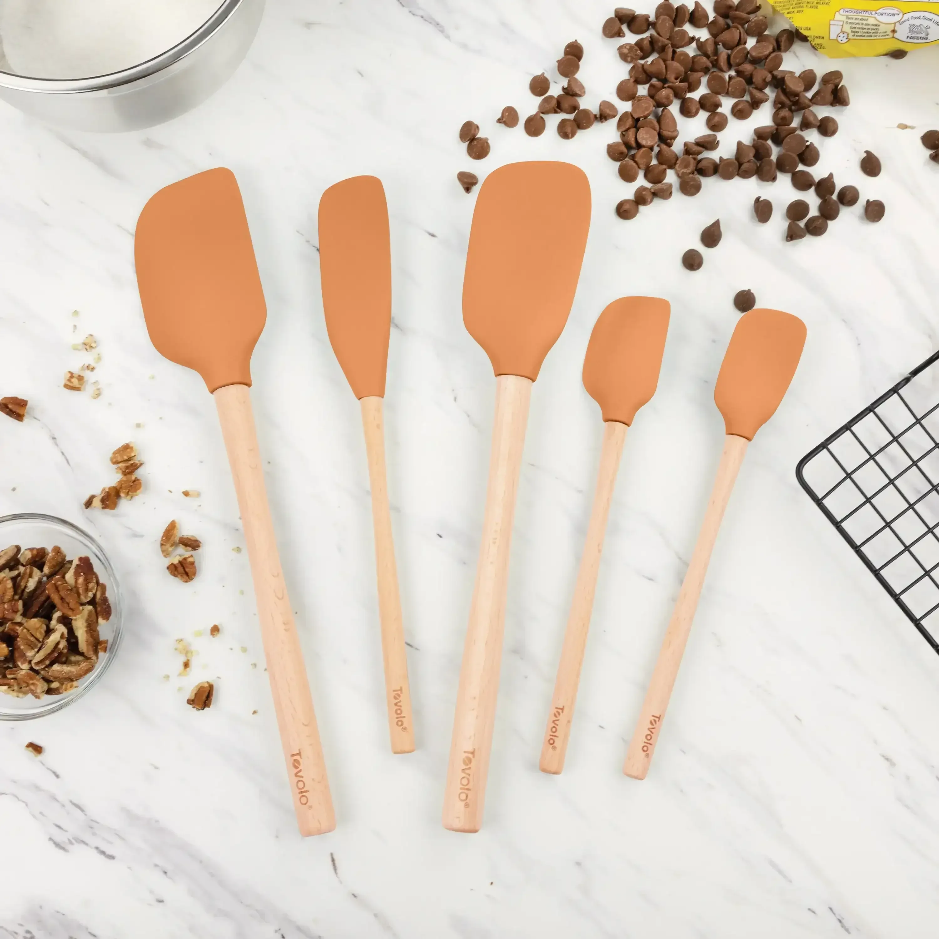 Tovolo Flex-Core Spatula Wood Handled Set (Set of 5) - Image 2