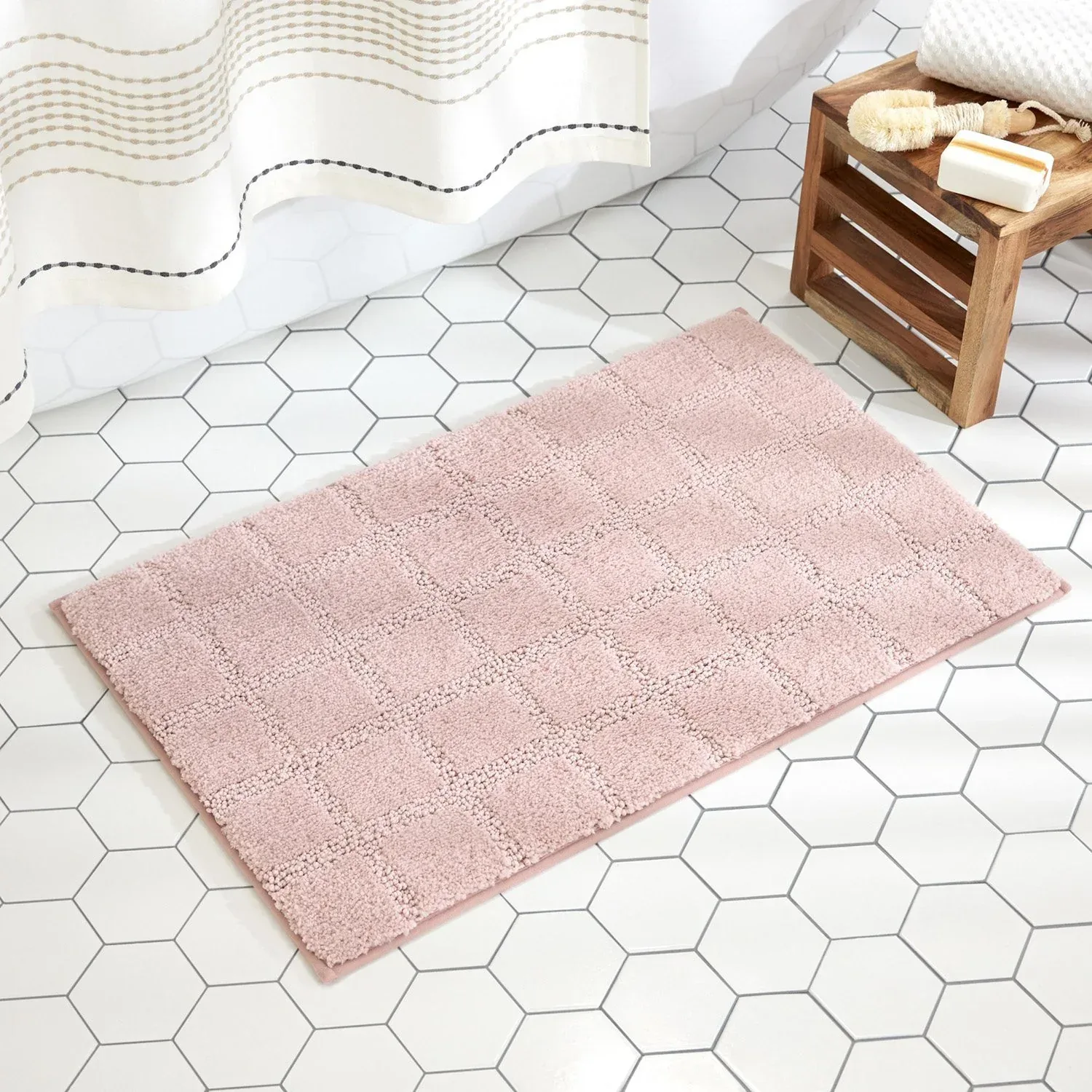 Town & Country Everyday Ultra Plush Solid Tufted Windowpane Bath Mat 20"x32" - Image 21