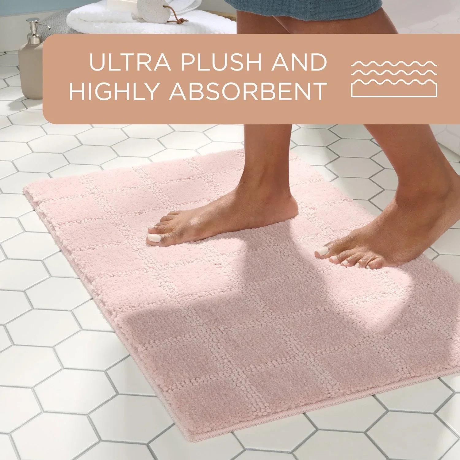 Town & Country Everyday Ultra Plush Solid Tufted Windowpane Bath Mat 20"x32" - Image 26