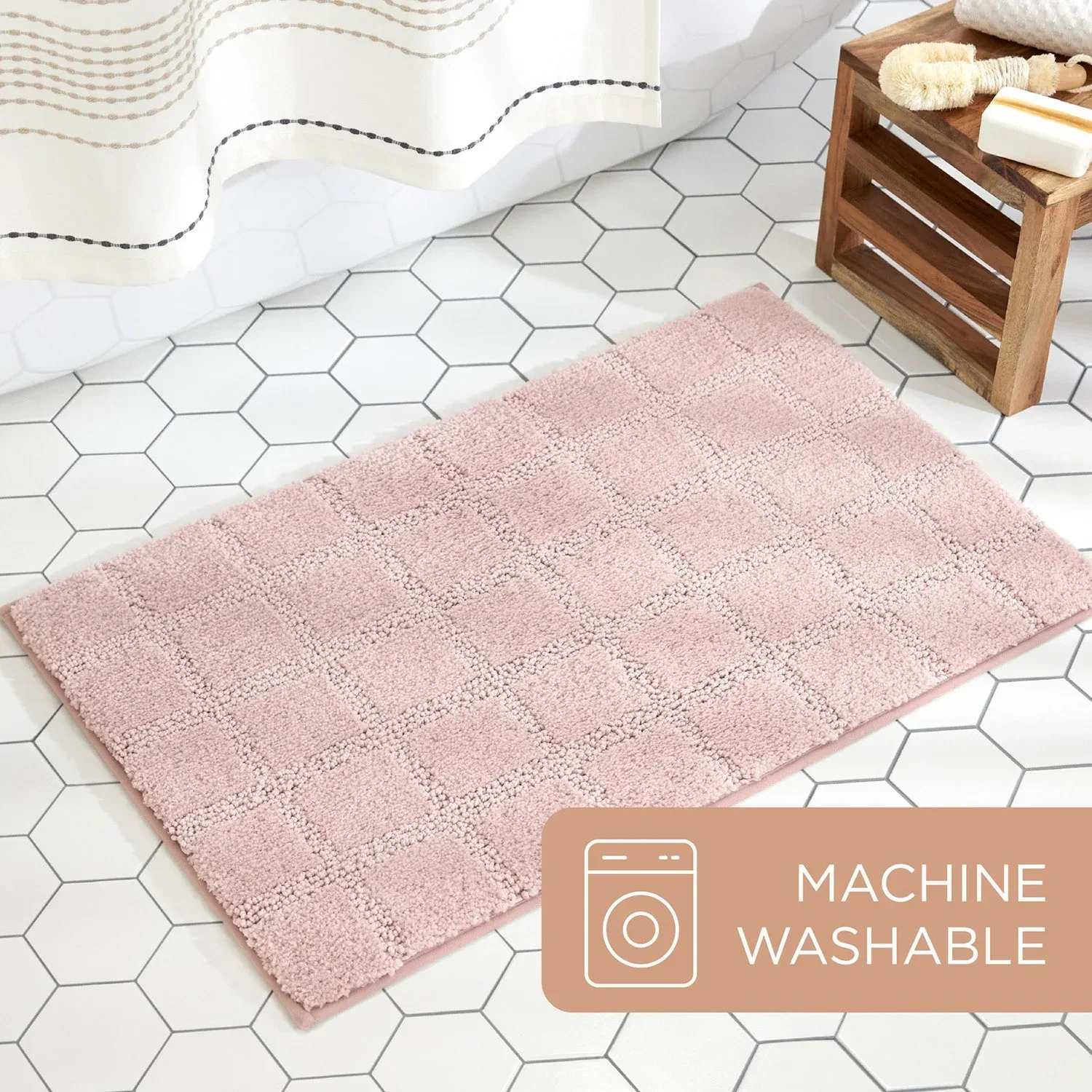 Town & Country Everyday Ultra Plush Solid Tufted Windowpane Bath Mat 20"x32" - Image 31