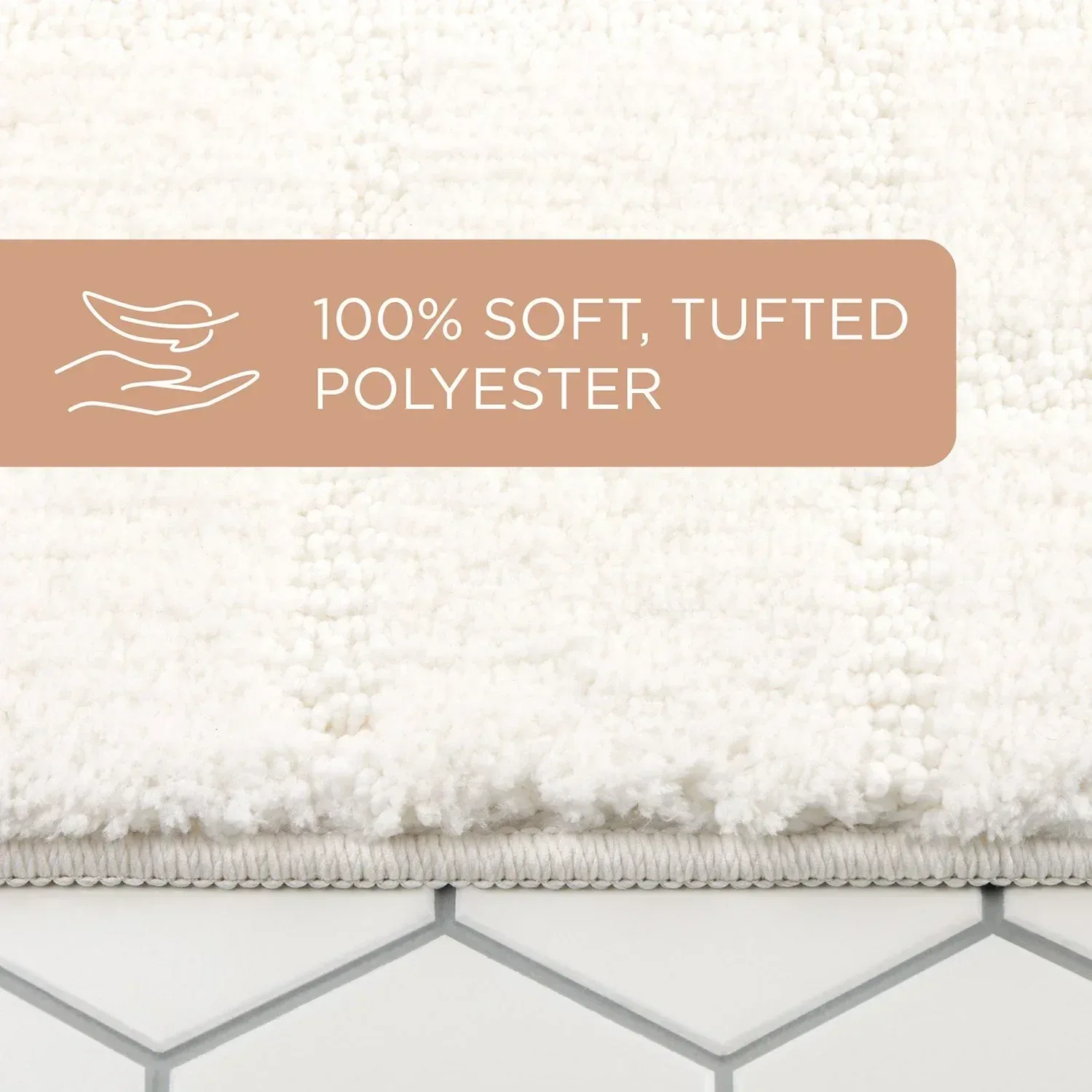 Town & Country Everyday Ultra Plush Solid Tufted Windowpane Bath Mat 20"x32" - Image 4