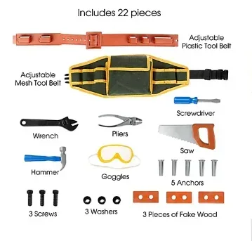 Toy Time 20-Pc. Kids Tool Belt Set - Image 3