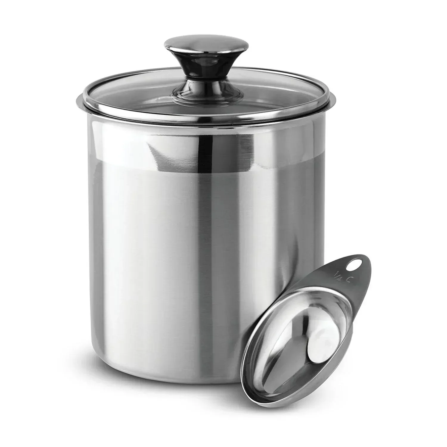 Tramontina 6 Pc Stainless Steel Covered Canister Set with Measuring Scoops - Image 6