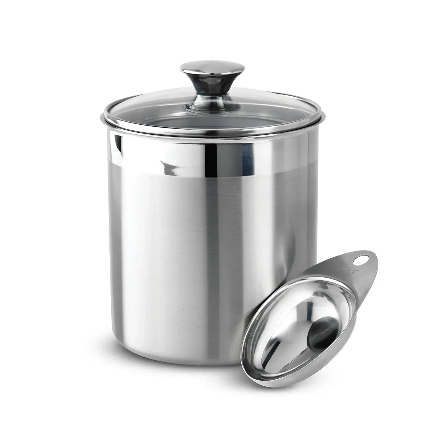 Tramontina 6 Pc Stainless Steel Covered Canister Set with Measuring Scoops - Image 7
