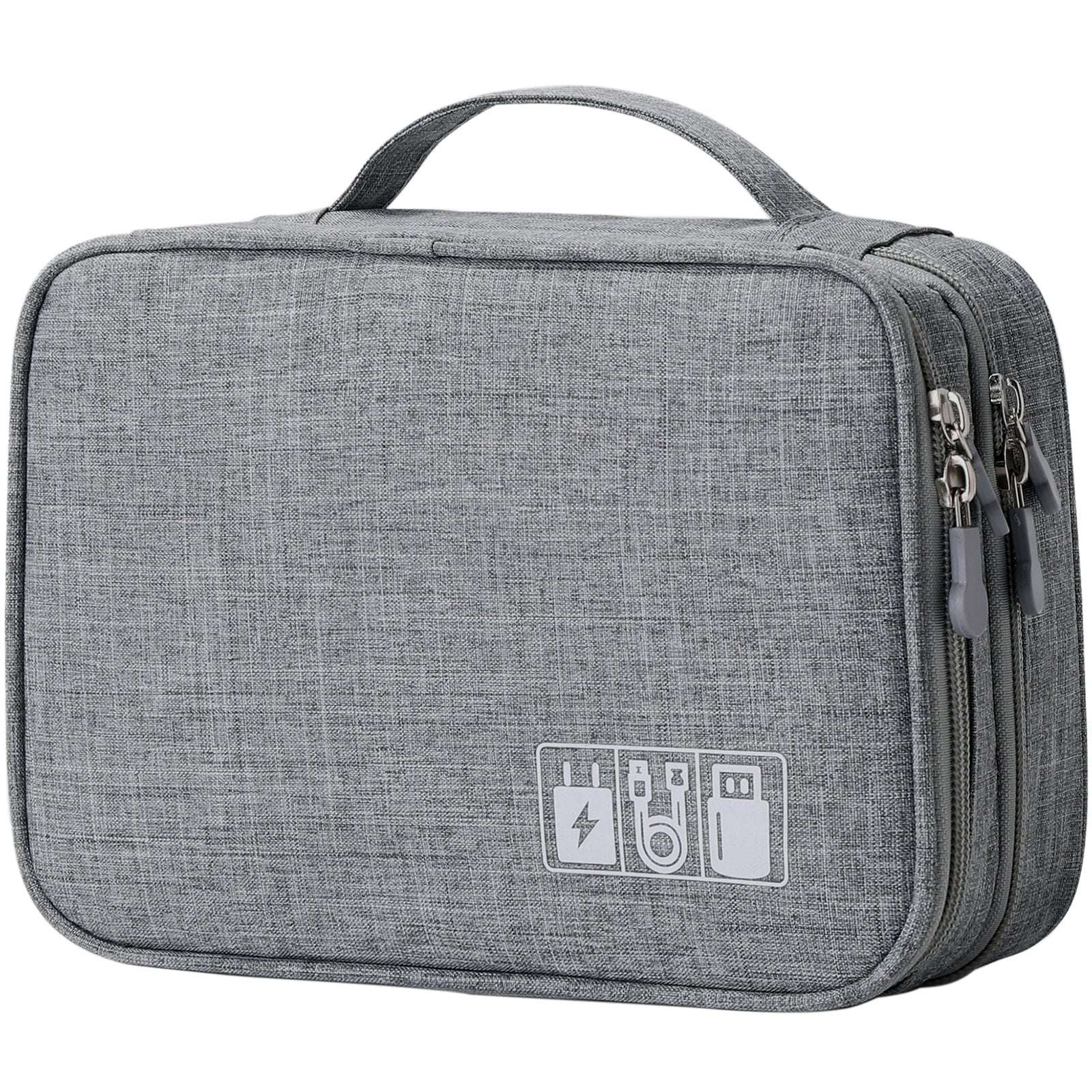 Travel Digital Electronics Accessories Case, Waterproof, Double-Layer, Cable Organizer Bag for USB Drives, Chargers, Memory Cards (Blue) - Image 6