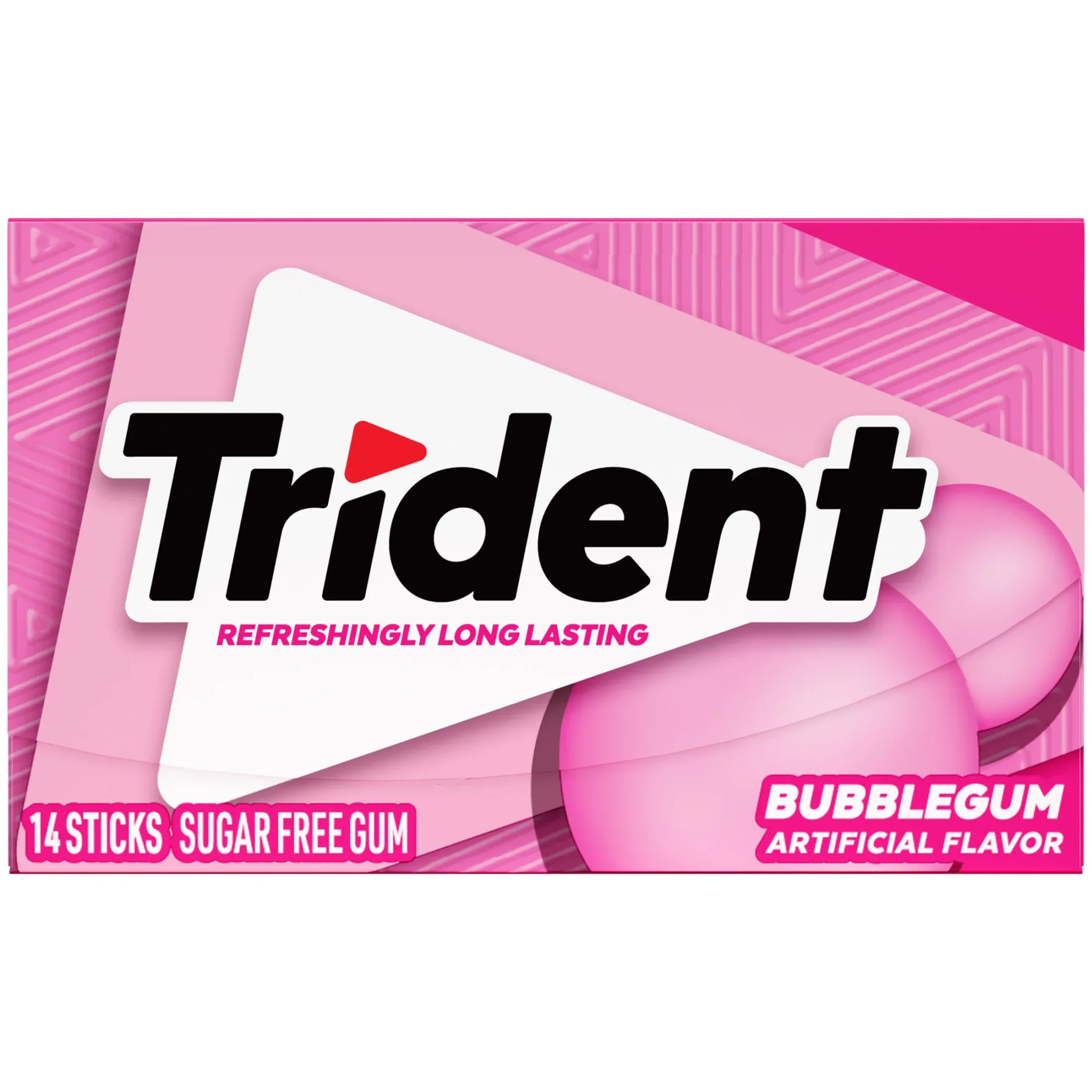 Trident Sugar Free Gum, Bubblegum, Regular Size, 14 Pieces - Image 2
