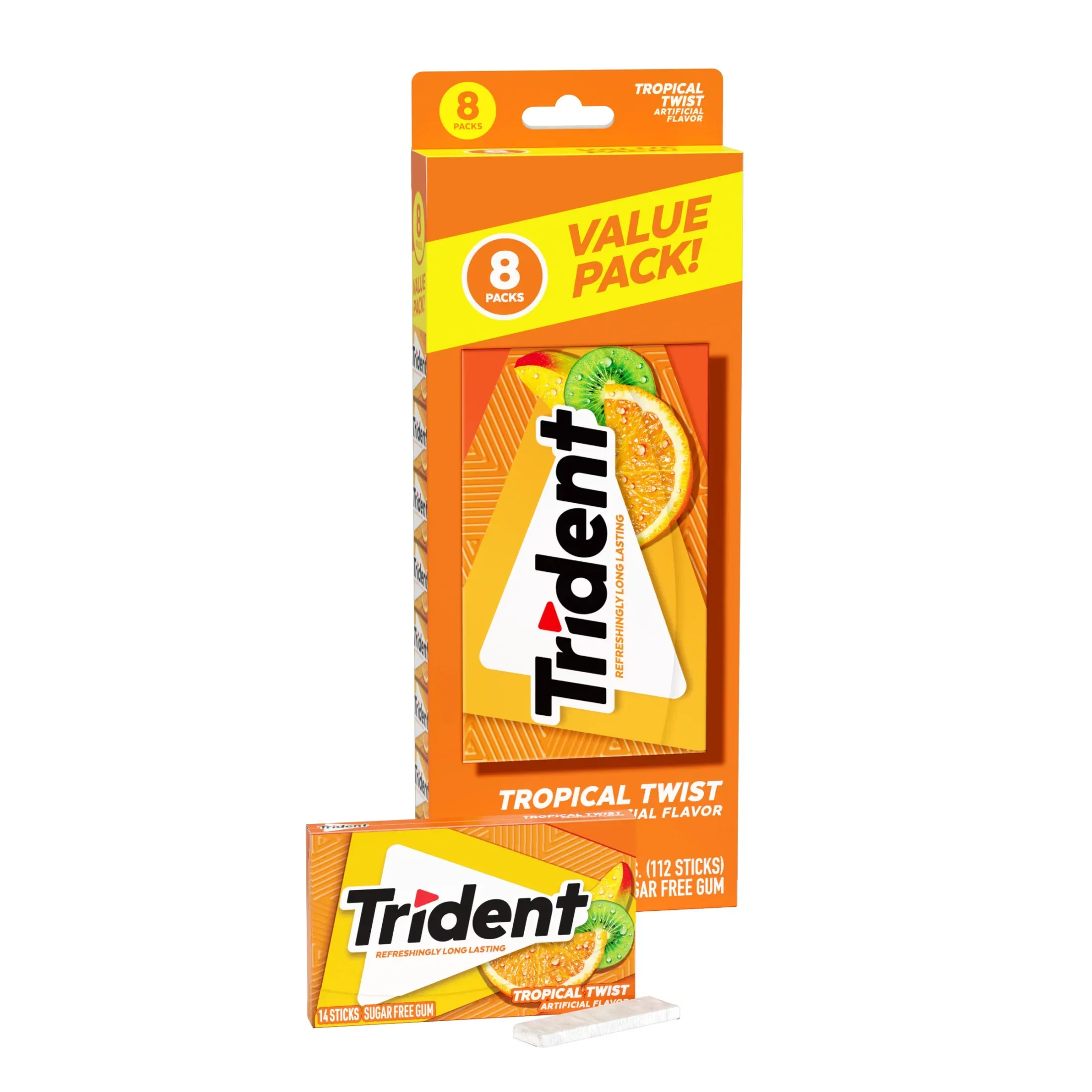 Trident Sugar Free Gum, Bubblegum, Regular Size, 14 Pieces - Image 20
