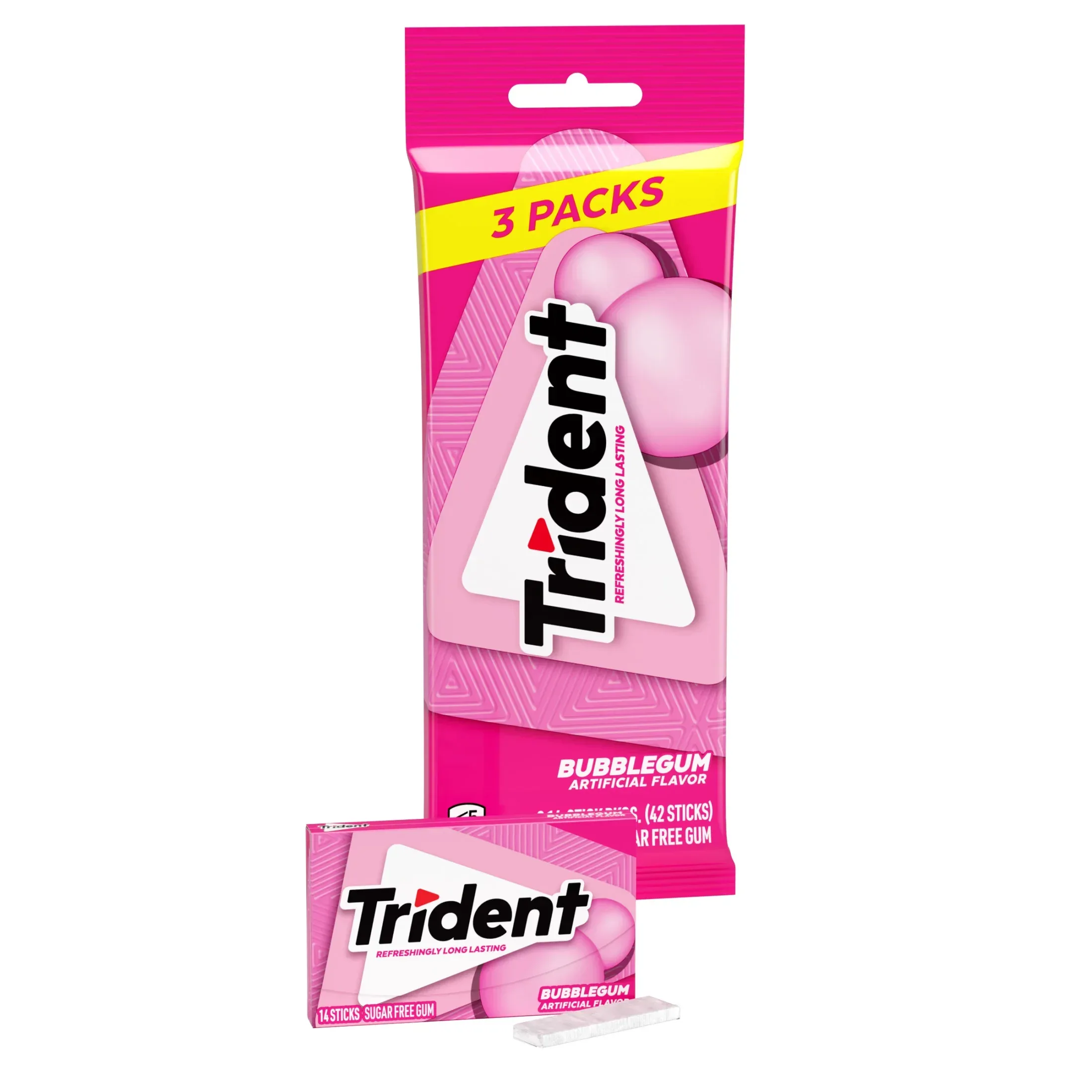 Trident Sugar Free Gum, Bubblegum, Regular Size, 14 Pieces - Image 6