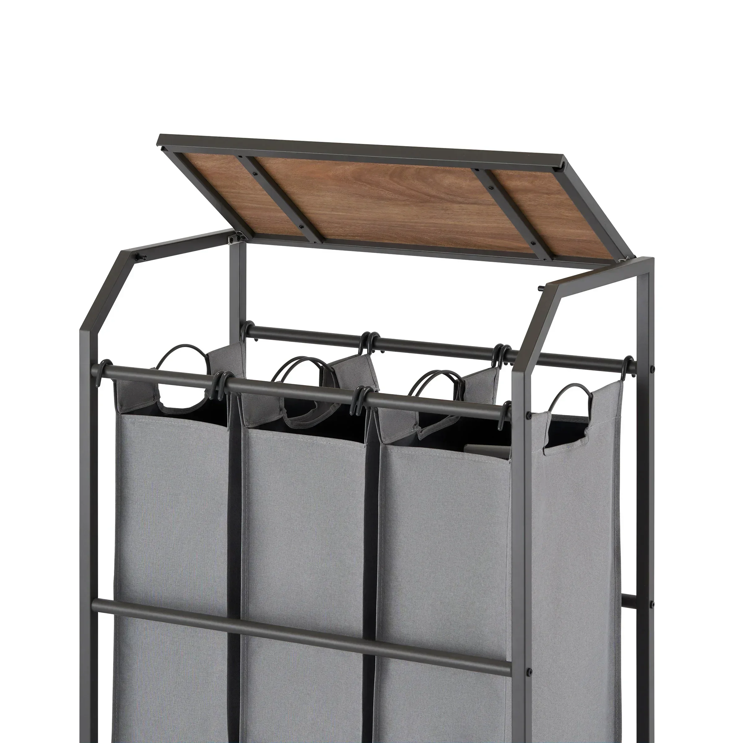 TRINITY 3-bag Laundry Cart with Flip-up Top - Image 8
