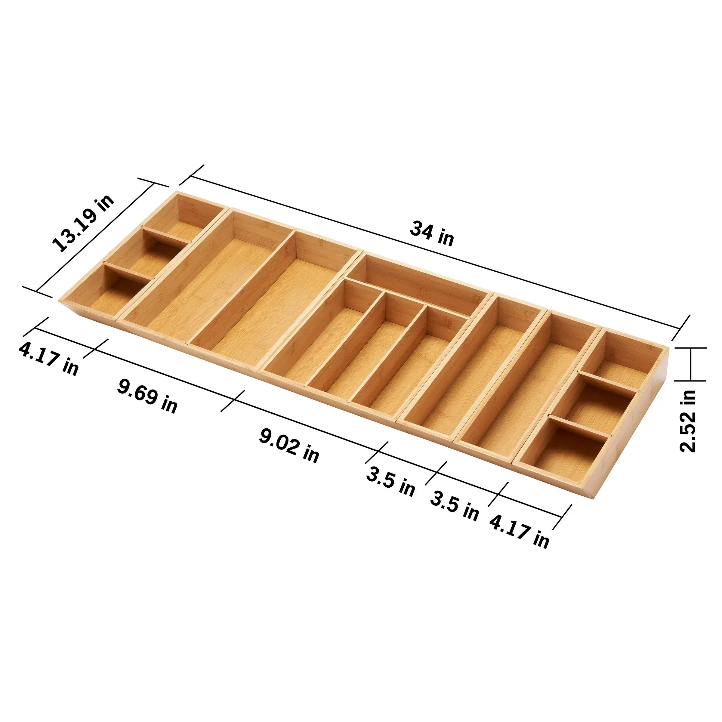 TRINITY 6-piece Bamboo Drawer Organizer - Image 8