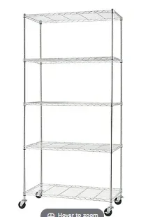 Trinity Basics 5-Tier Wire Shelving, NSF, with Wheels - Image 2