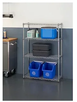 Trinity EcoStorage 4-Tier Wire Shelving, NSF, with Liners