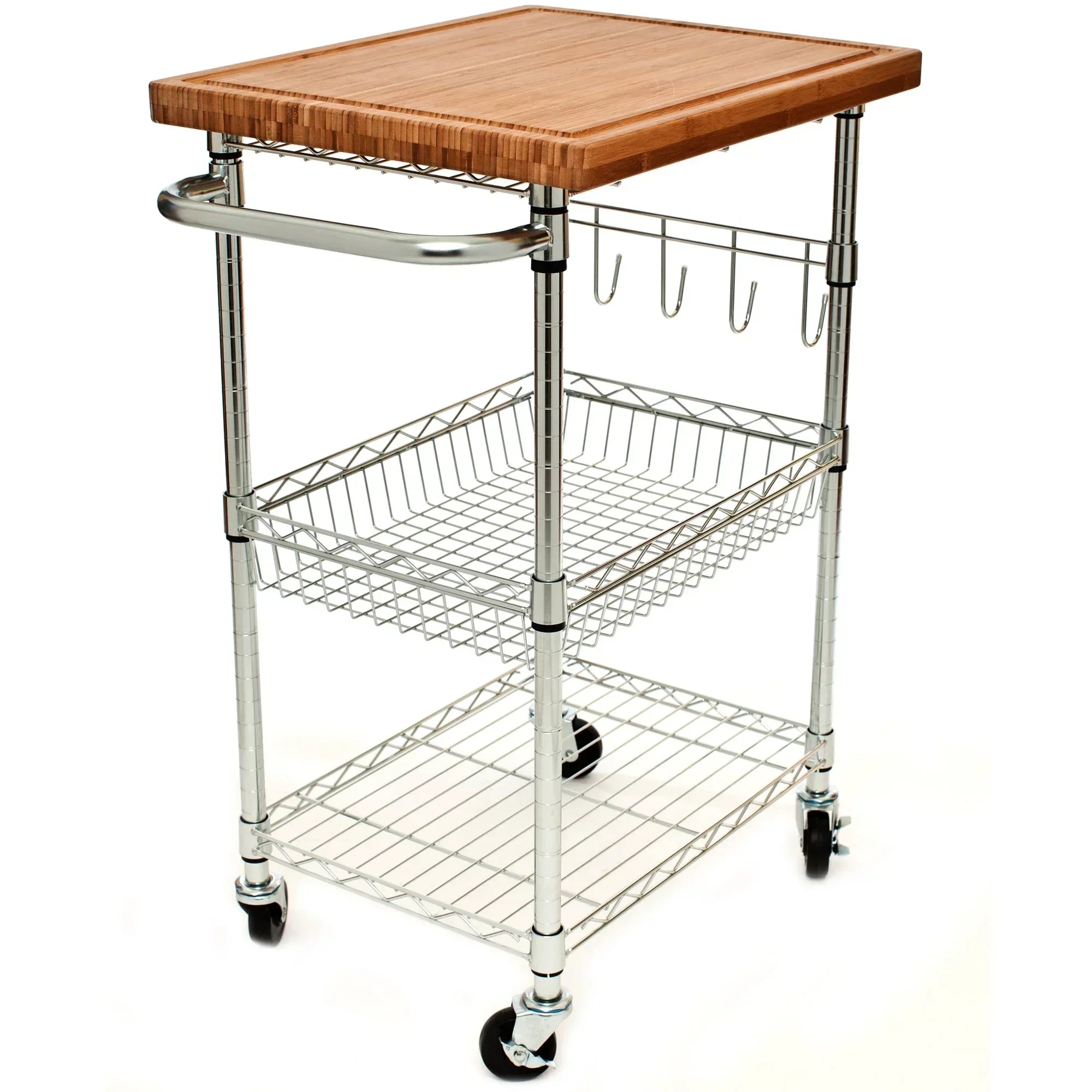 TRINITY EcoStorage Bamboo Top Kitchen Cart - Image 2