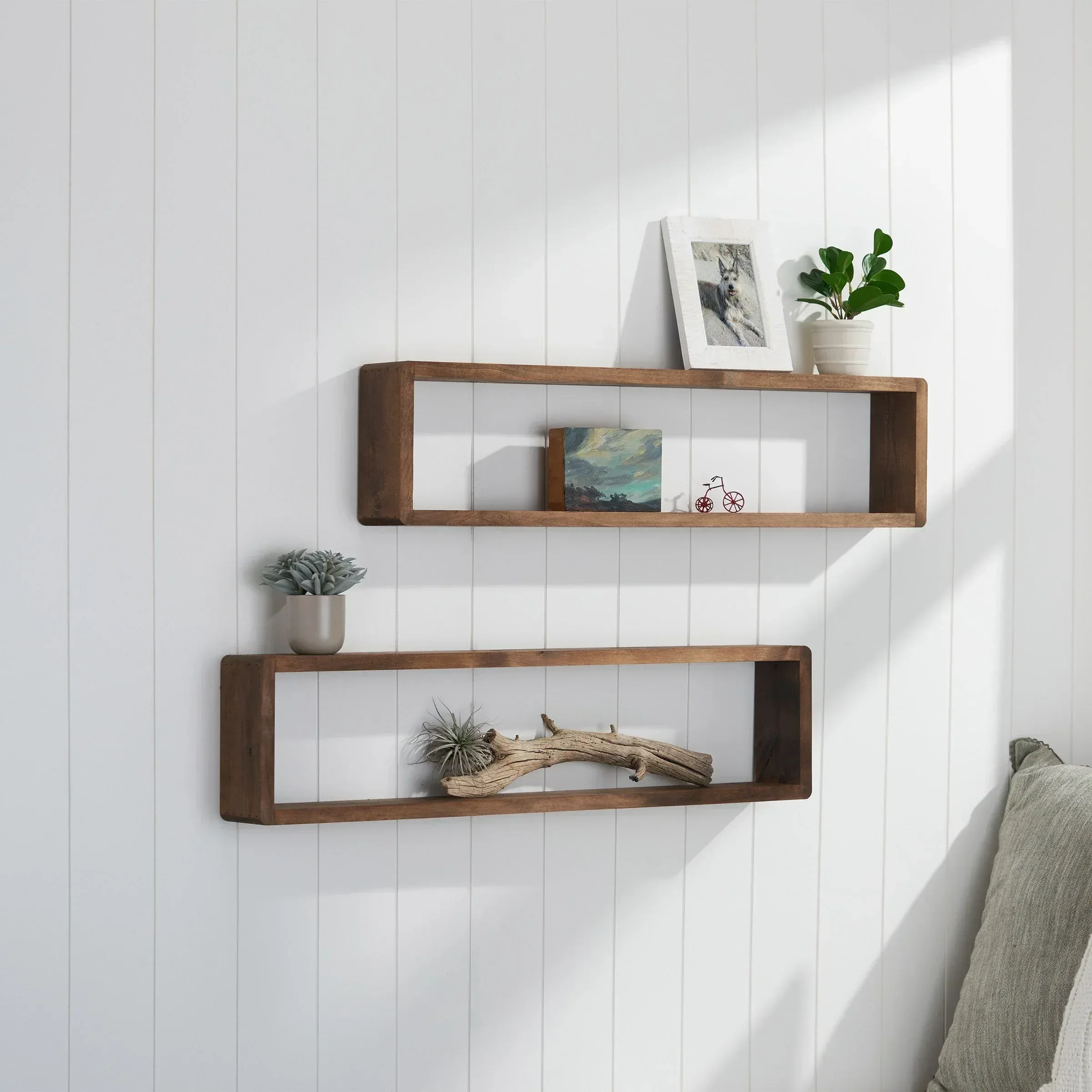 TRINITY Stackable Floating Box Shelf, 2-pack