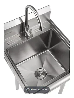 Trinity Stainless Steel Utility Sink, NSF, with Faucet - Image 3