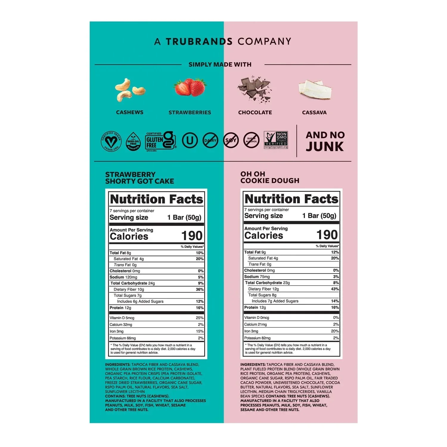TRUBAR Plant Based Protein Bar Variety Pack, 14 ct. - Image 2