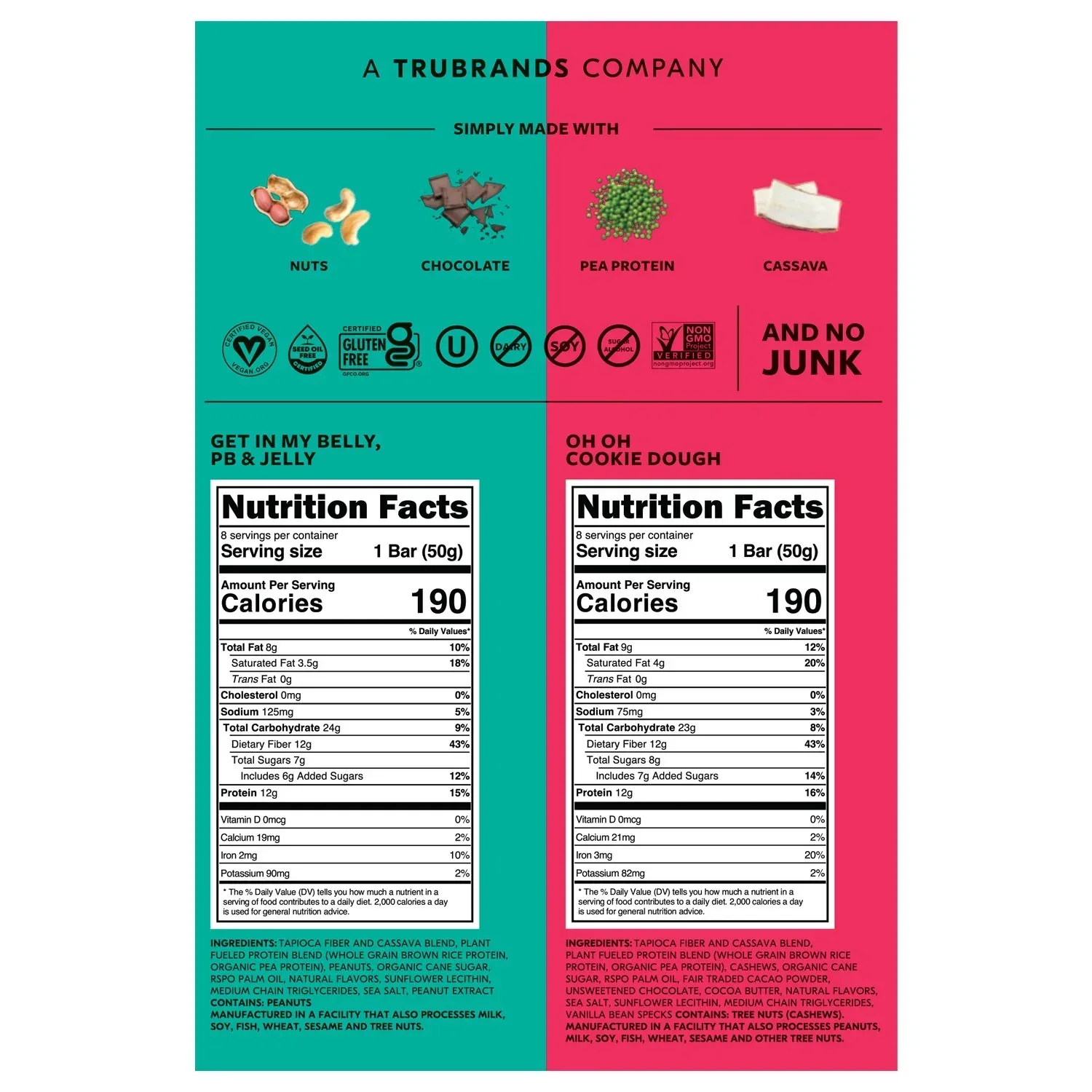 TRUBAR Plant Based Protein Bar Variety Pack, 16 pk. - Image 2