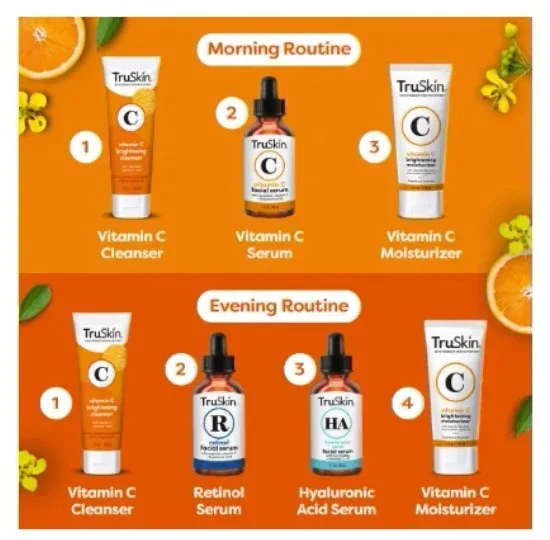 TruSkin Vitamin C Face Serum, Brightening & Anti-Aging with Squalane & Vitamin E, 1 fl oz - Image 4