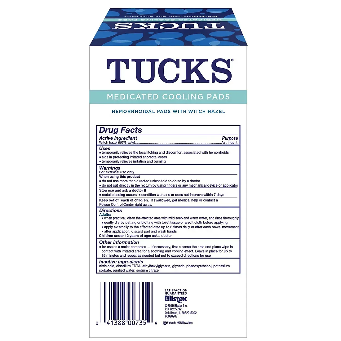 Tucks Medicated Cool Pads, 200 ct. - Image 3