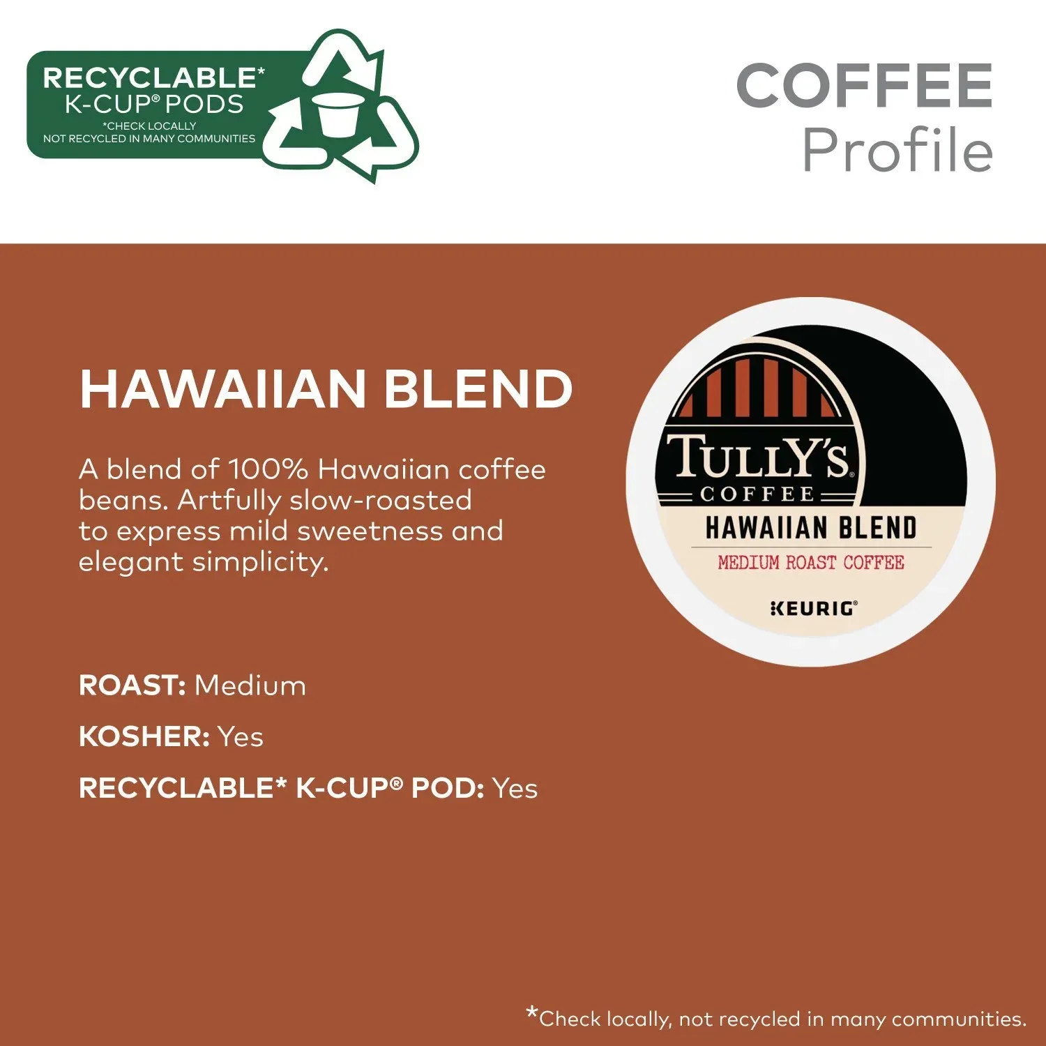 Tully's Coffee Medium Roast K-Cup Pods, Hawaiian Blend, 80 ct. - Image 3