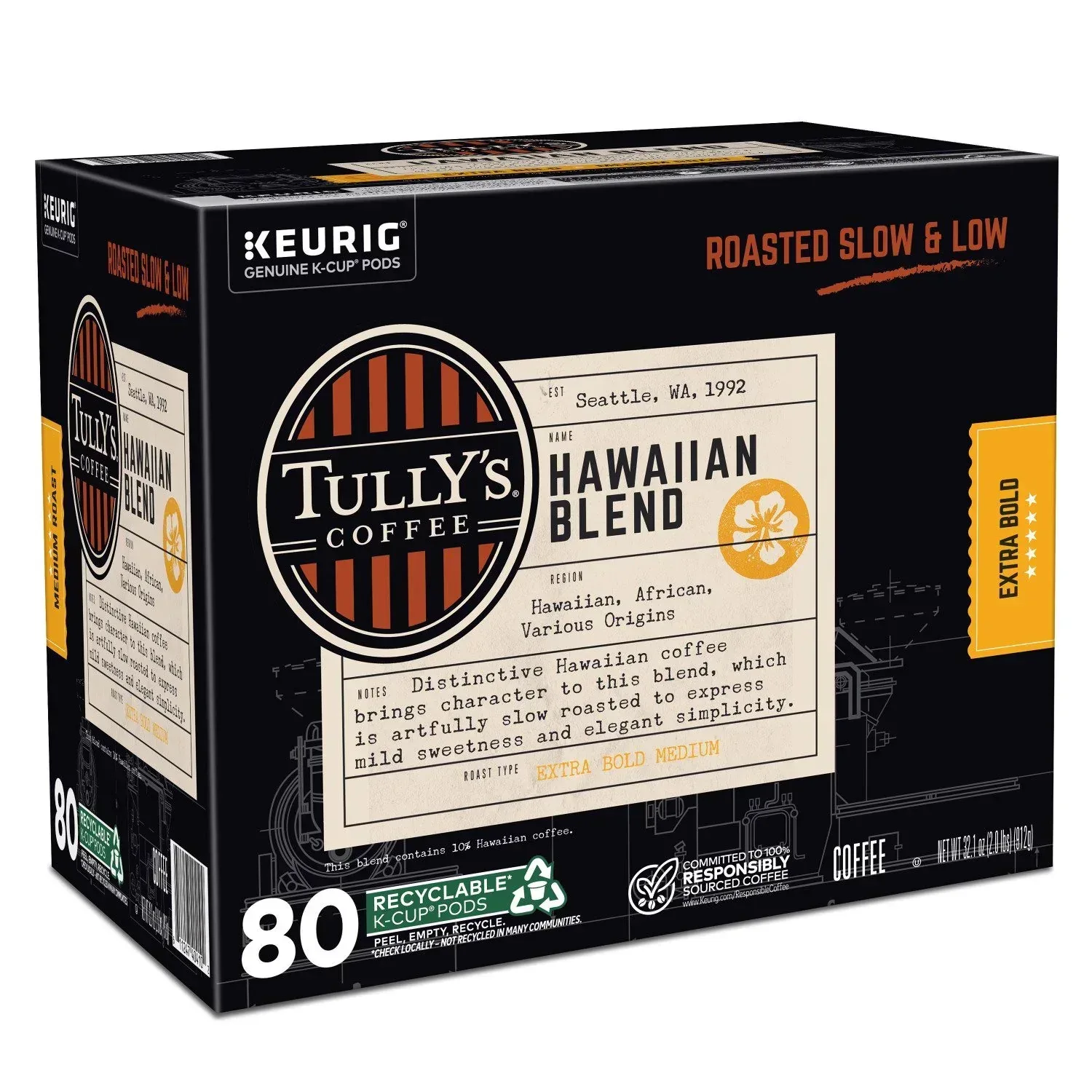 Tully's Coffee Medium Roast K-Cup Pods, Hawaiian Blend, 80 ct. - Image 9
