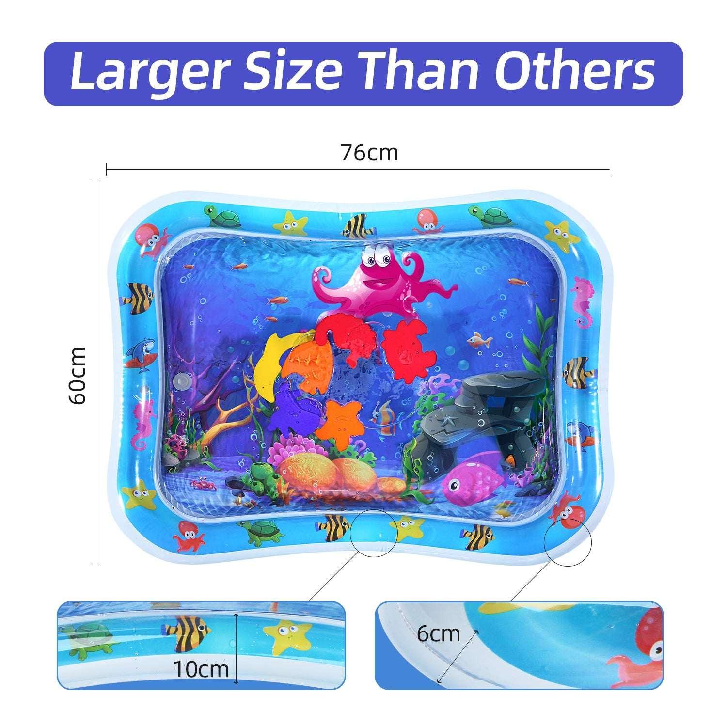 Tummy Time Mat, BUSATIA Inflatable Water Mat for 3 6 12 Months Infant Baby Girls Boys Newborn - Image 2