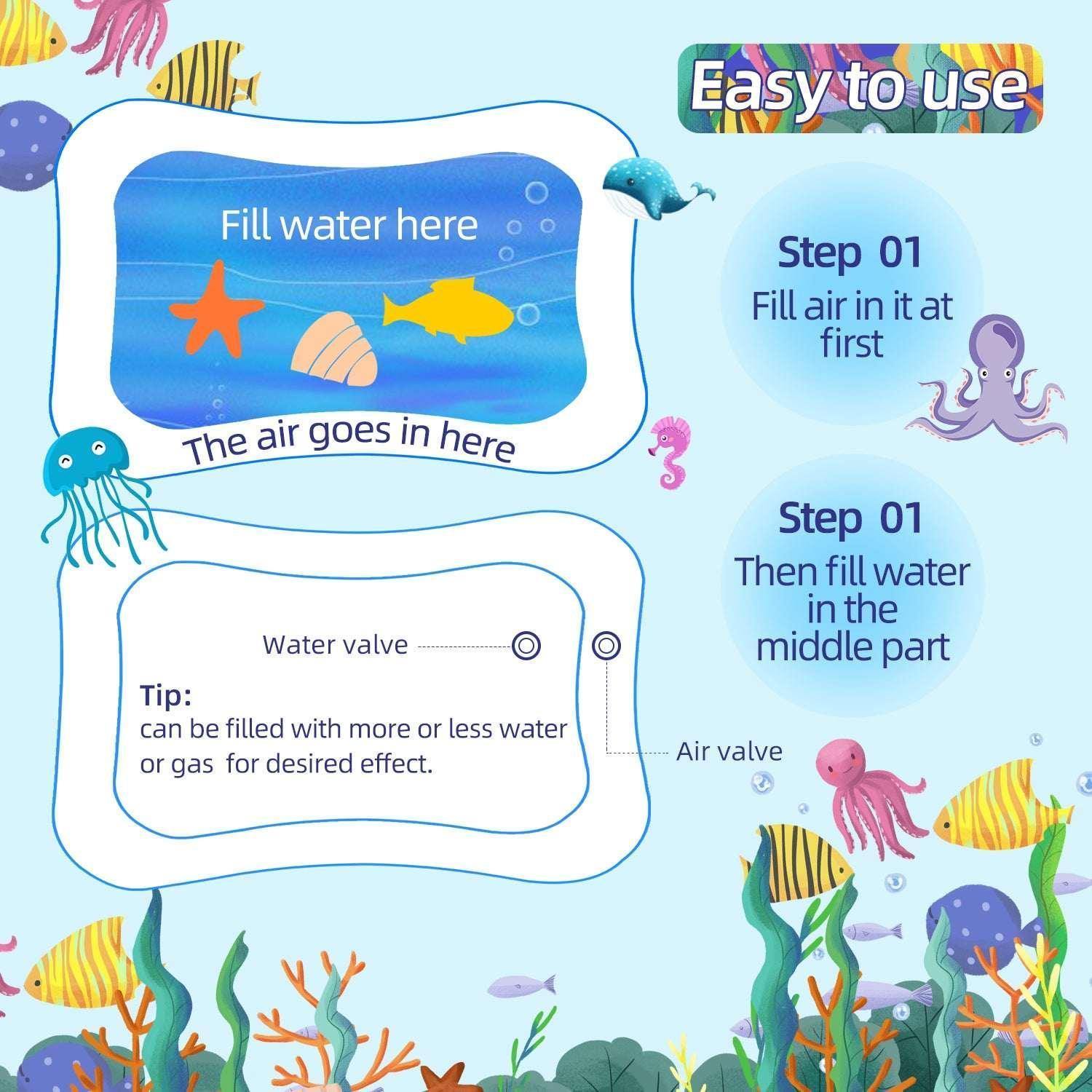 Tummy Time Mat, BUSATIA Inflatable Water Mat for 3 6 12 Months Infant Baby Girls Boys Newborn - Image 4