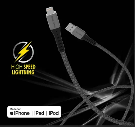 Tzumi PWRSync 10' Tough Lightning to USB-A Cable - Black - Image 3