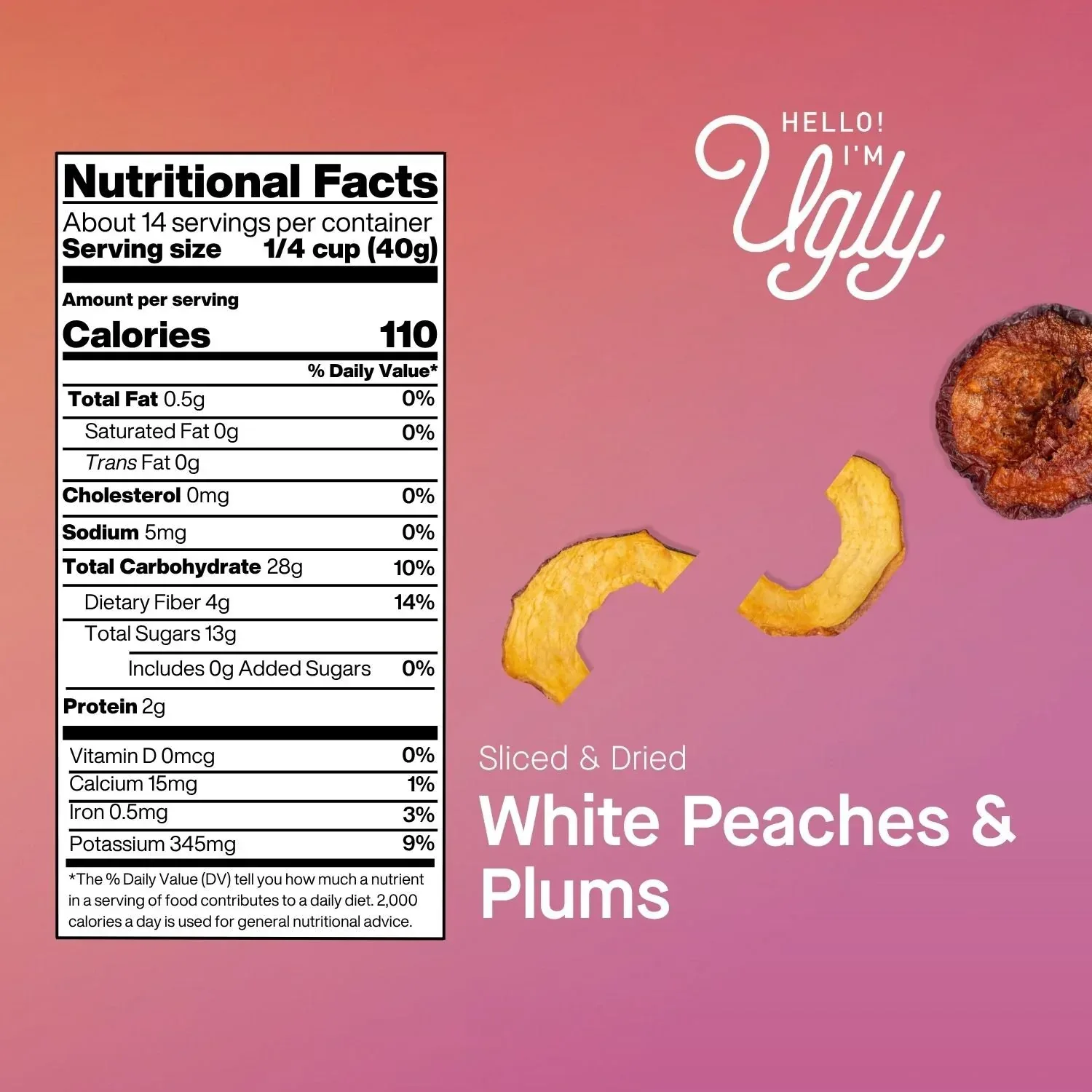Ugly Fruit Dried White Peaches & Plums, 20 oz. - Image 2
