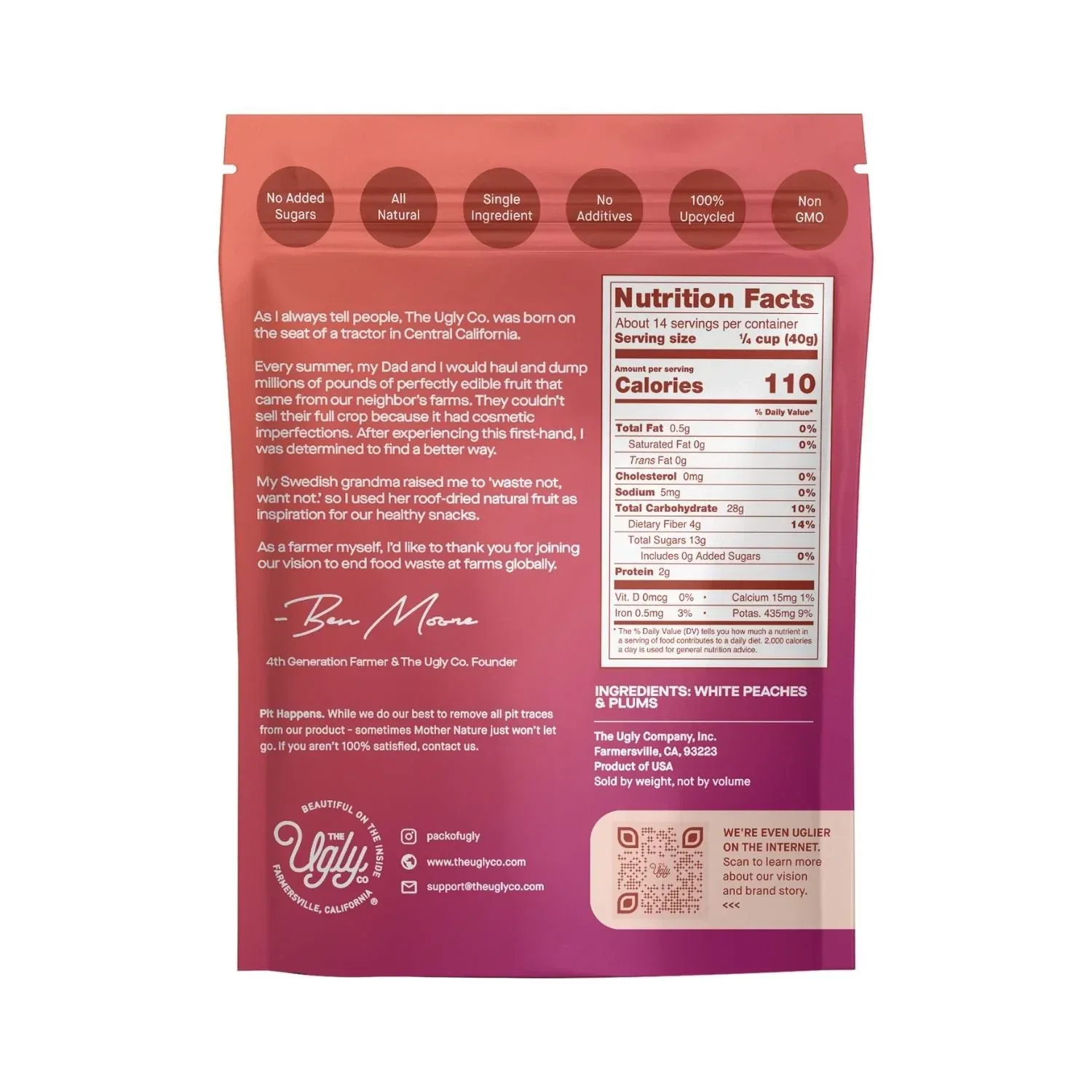 Ugly Fruit Dried White Peaches & Plums, 20 oz. - Image 5