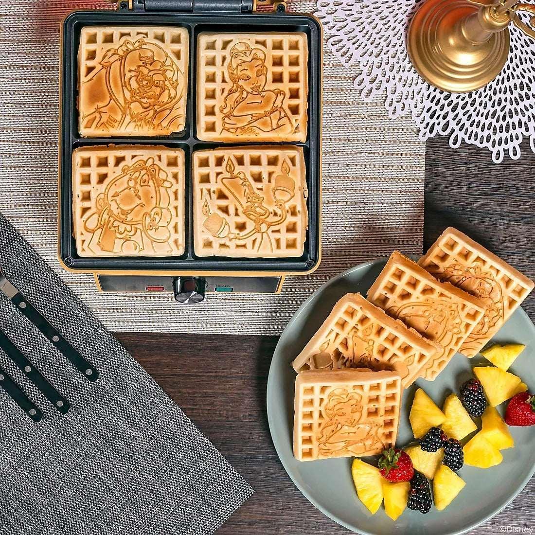 Uncanny Brands Disney Beauty and the Beast Waffle Maker - Image 2