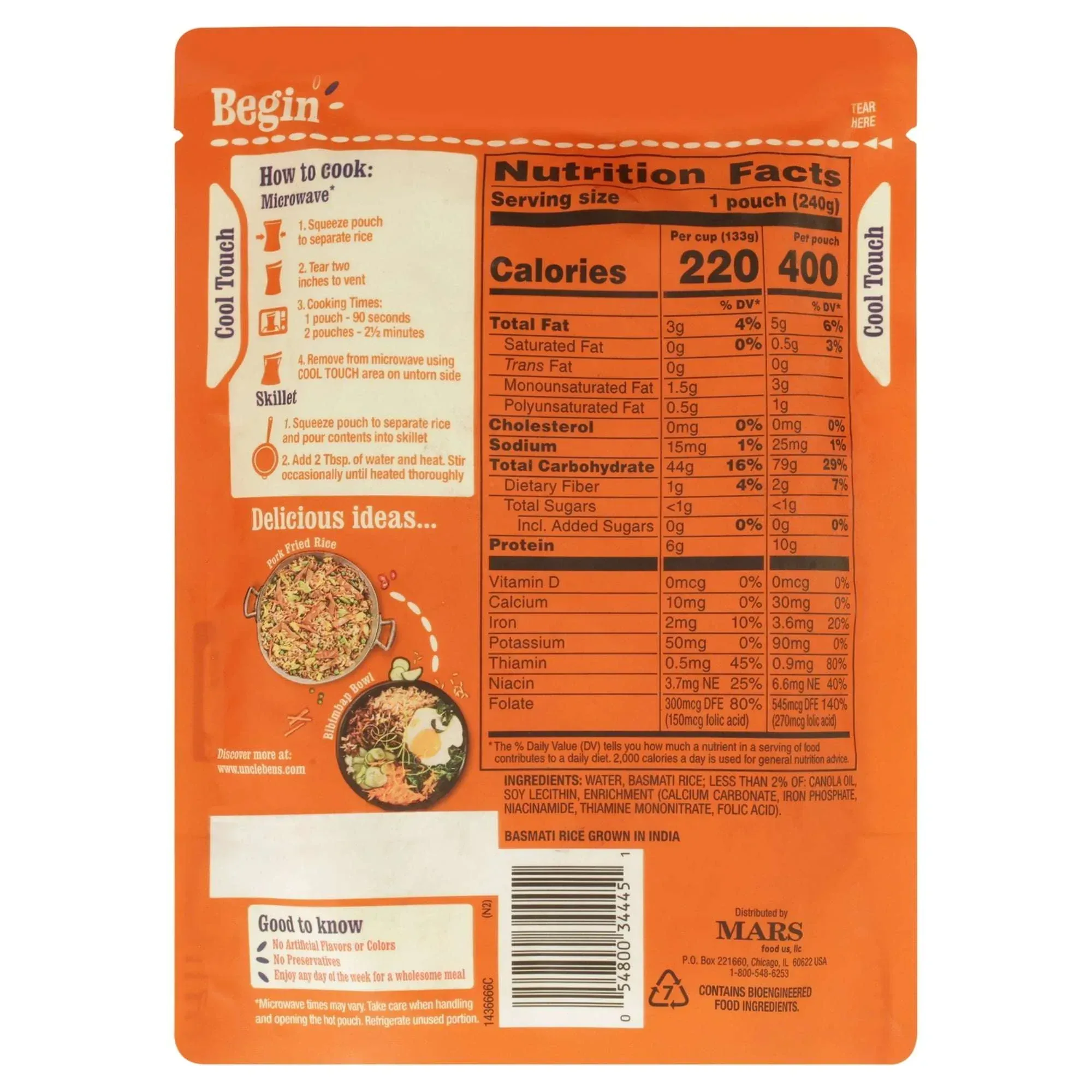 Uncle Ben's Ready Rice Basmati Rice, 8.5 oz SIDE - Image 2