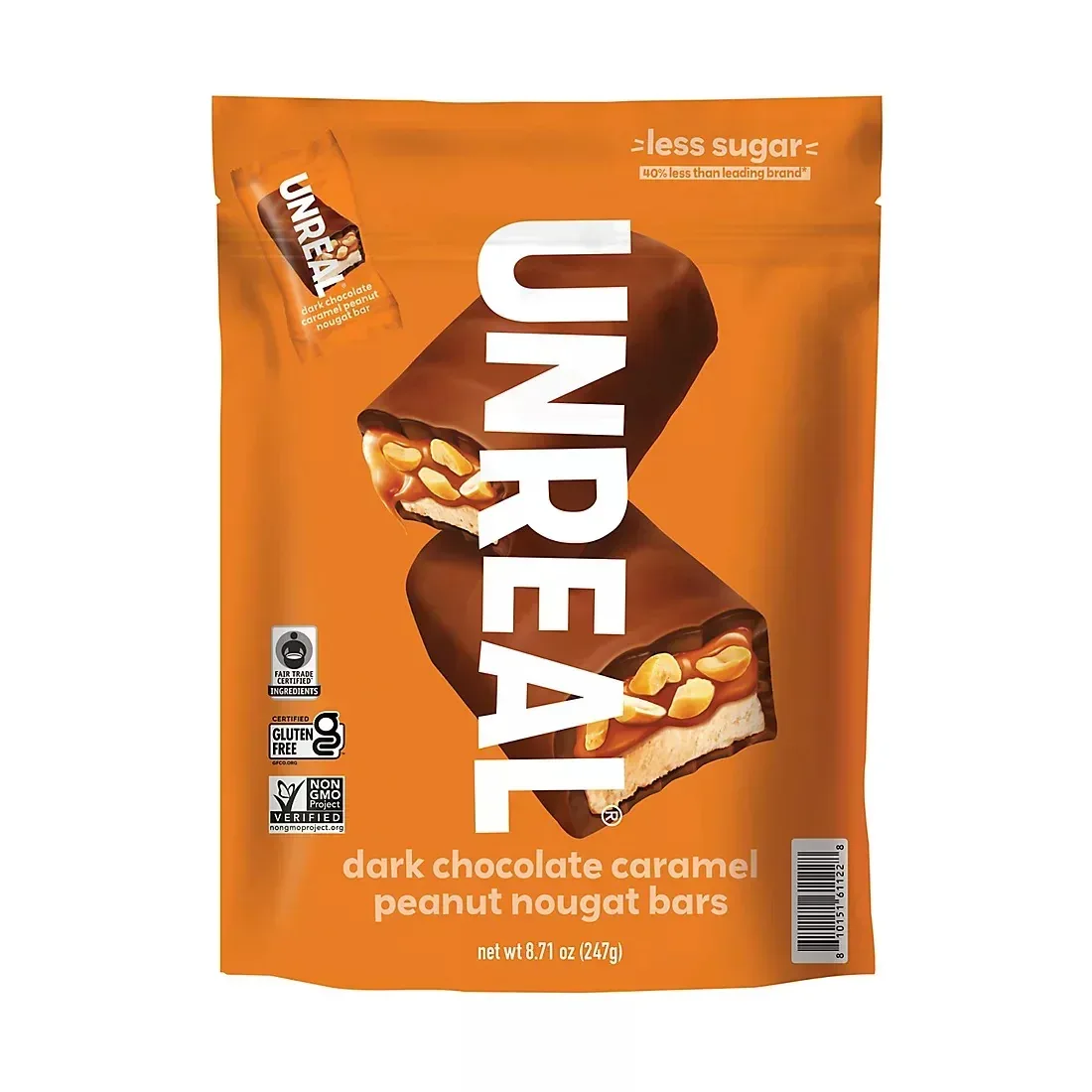 Unreal Dark Chocolate Caramel Peanut Nougat Bars, 13 ct. - Image 2
