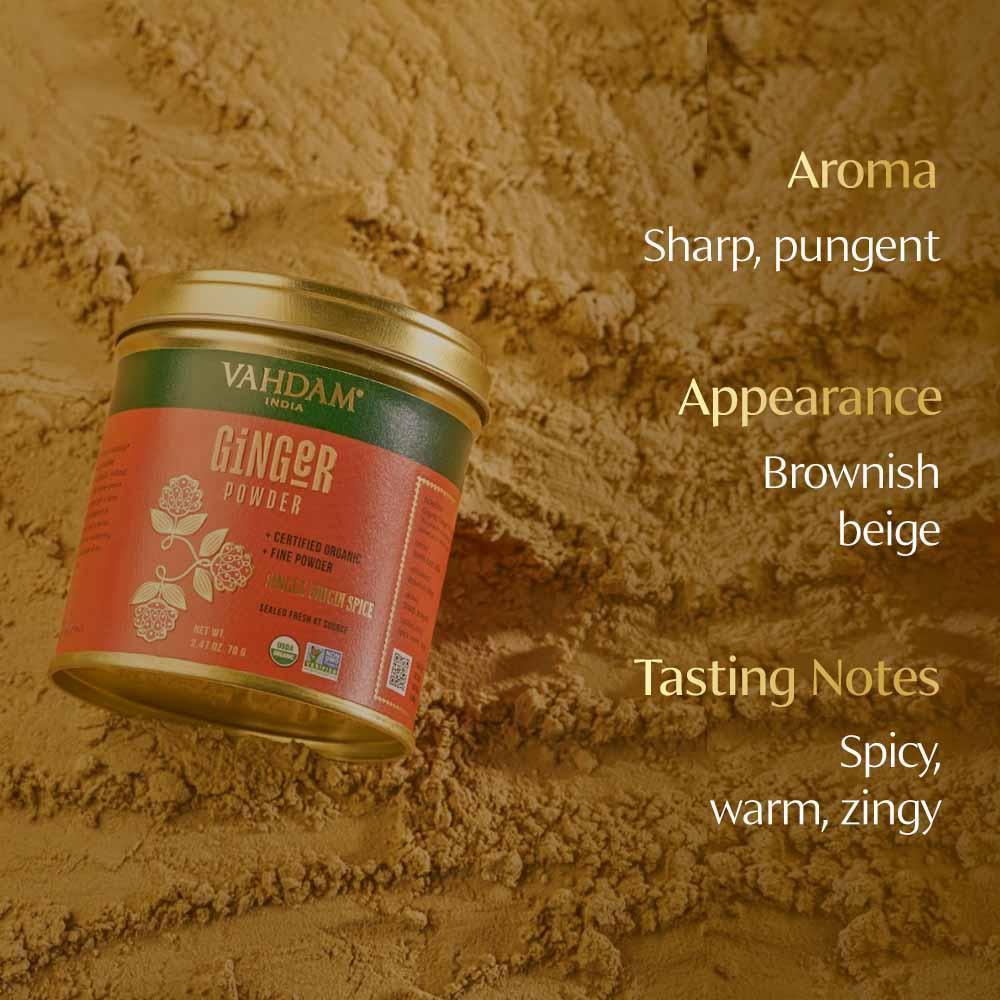 VAHDAM, Organic Ginger Powder (2.47oz) Non-GMO, Made from 100% Raw Ginger Root, Direct from Source - Image 3