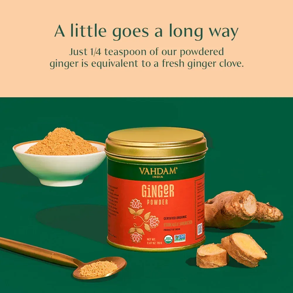 VAHDAM, Organic Ginger Powder (2.47oz) Non-GMO, Made from 100% Raw Ginger Root, Direct from Source - Image 5