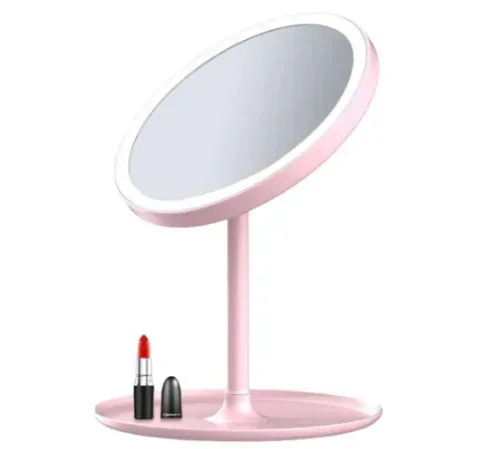 Vanity Beauty Mirror, Round Free-Standing, Non-Slip Base, for Bedroom, Dressing Tables, Makeup, Decorative Desktops (White) - Image 2