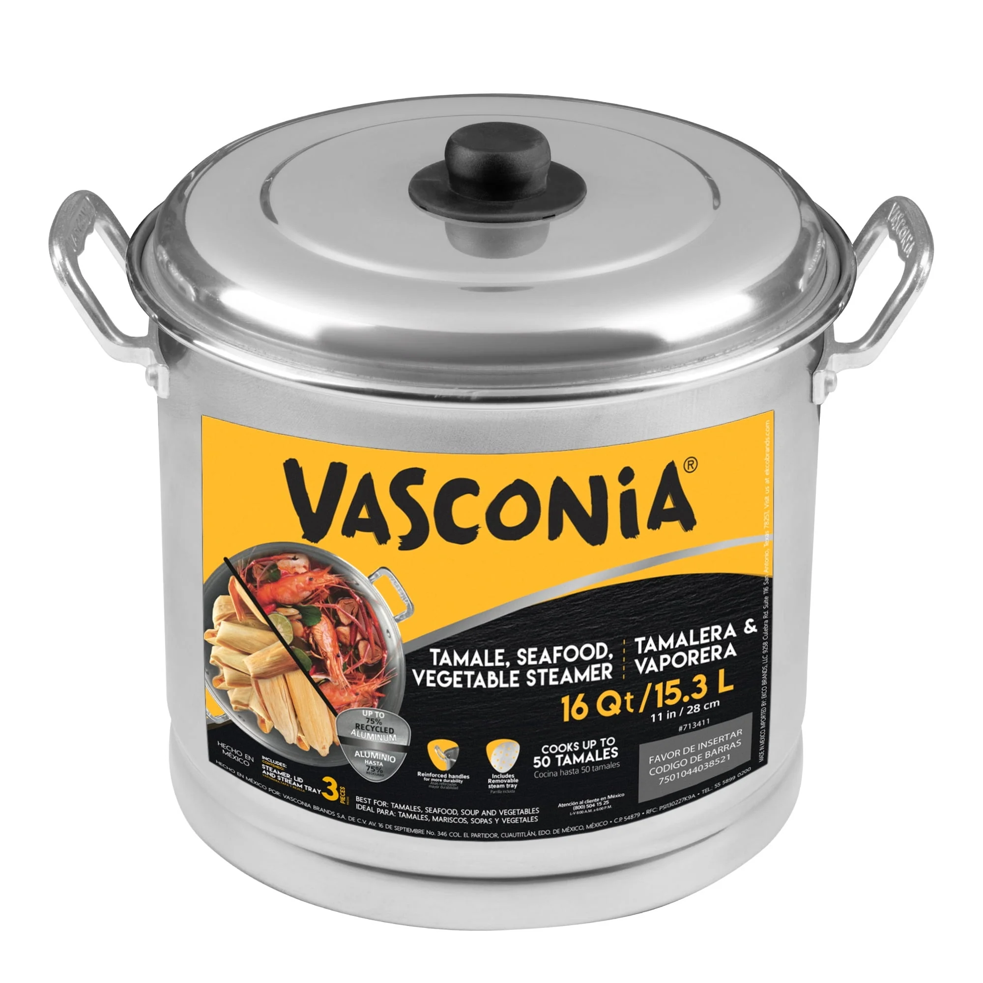Vasconia Steamer with Aluminum Lid, Silver, all Aluminum - Image 6