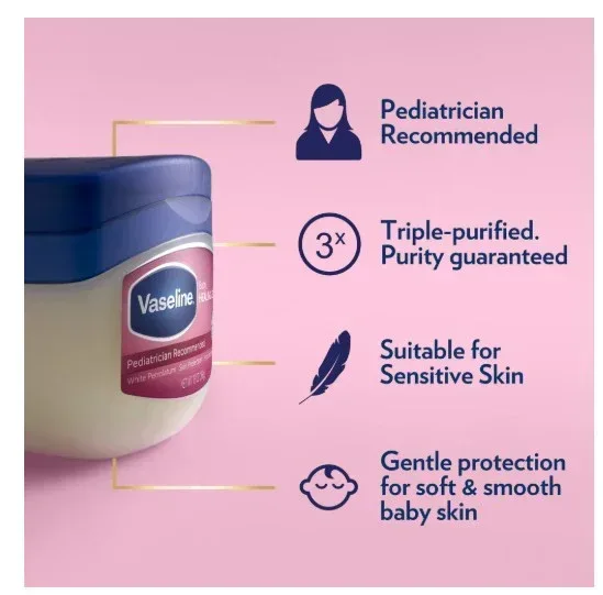 Vaseline Hypoallergenic Newborn Baby Oil Diaper Rash Cream Healing Petroleum Jelly, 13 oz - Image 5
